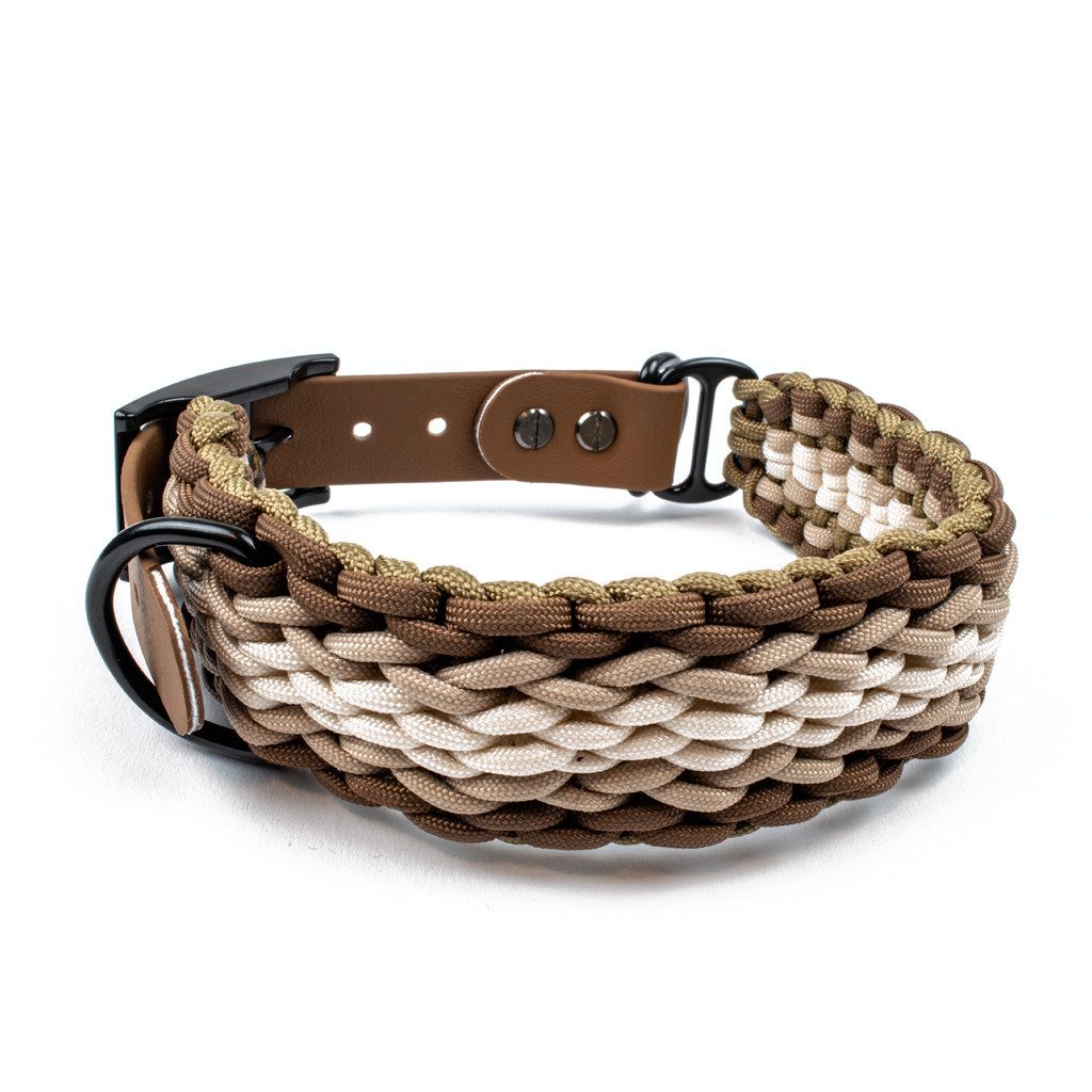 Tierluxe Hunde-Halsband Natur, Paracord, Handgemacht