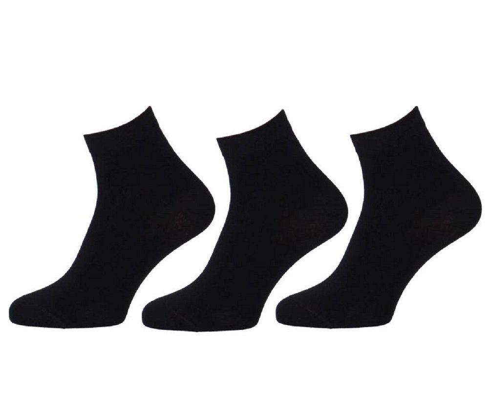 (3-Paar) DAILY aus hautfreundlicher Schwarz Wilox Baumwolle LIFE Kurzsocken