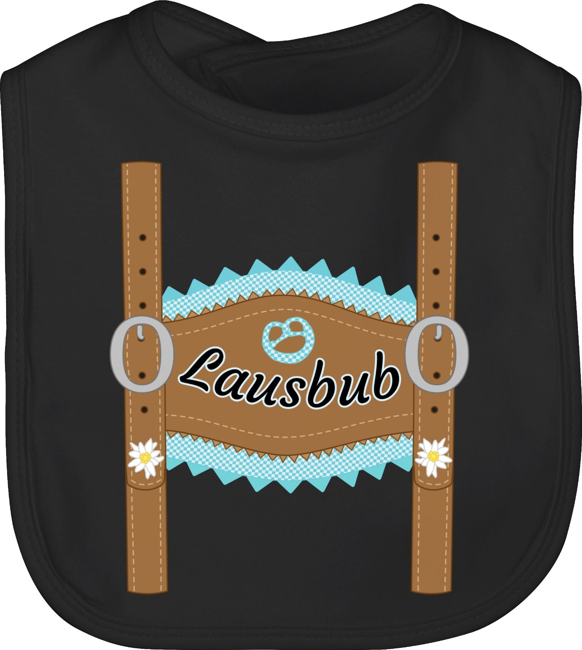 Shirtracer Lätzchen Lausbub Lederhose, Mode für Oktoberfest Baby Outfit 2 Schwarz
