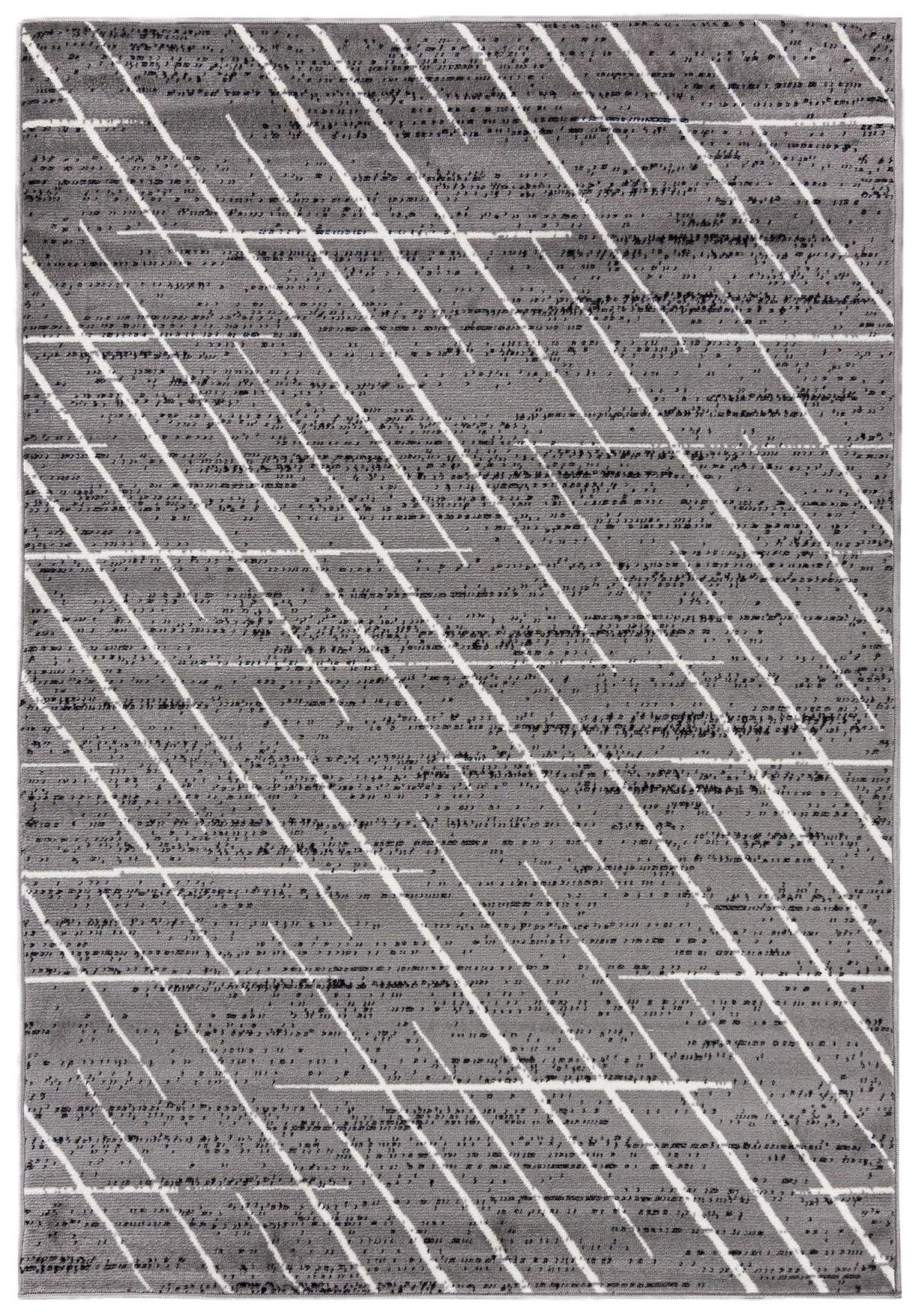 Fußbodenheizung, 80 7 cm, Mazovia, - Weich, Designteppich für mm, 150 Kurzflor Grau Geeignet x Höhe Modern Grau 2 Teppich Geometrisch Pflegeleich,