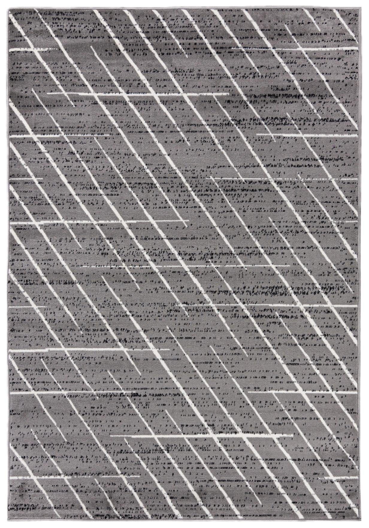 Designteppich Modern Teppich Geometrisch Grau - Weich, Pflegeleich