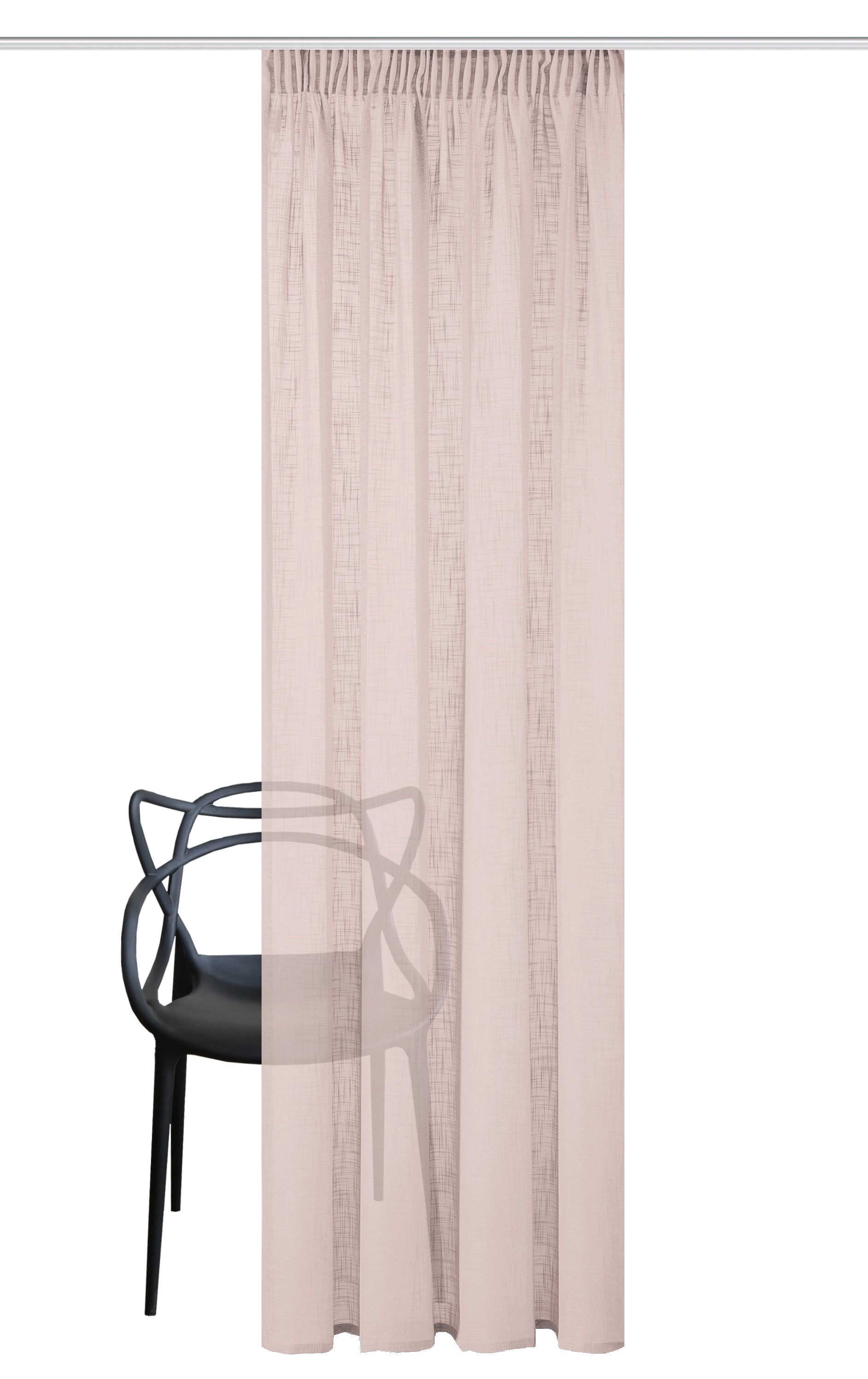 Home Basics Gardine SOFTY (1 St), Multifunktionsband, halbtransparent, Leinenstruktur, Kombibandschal Leinenstruktur SOFT