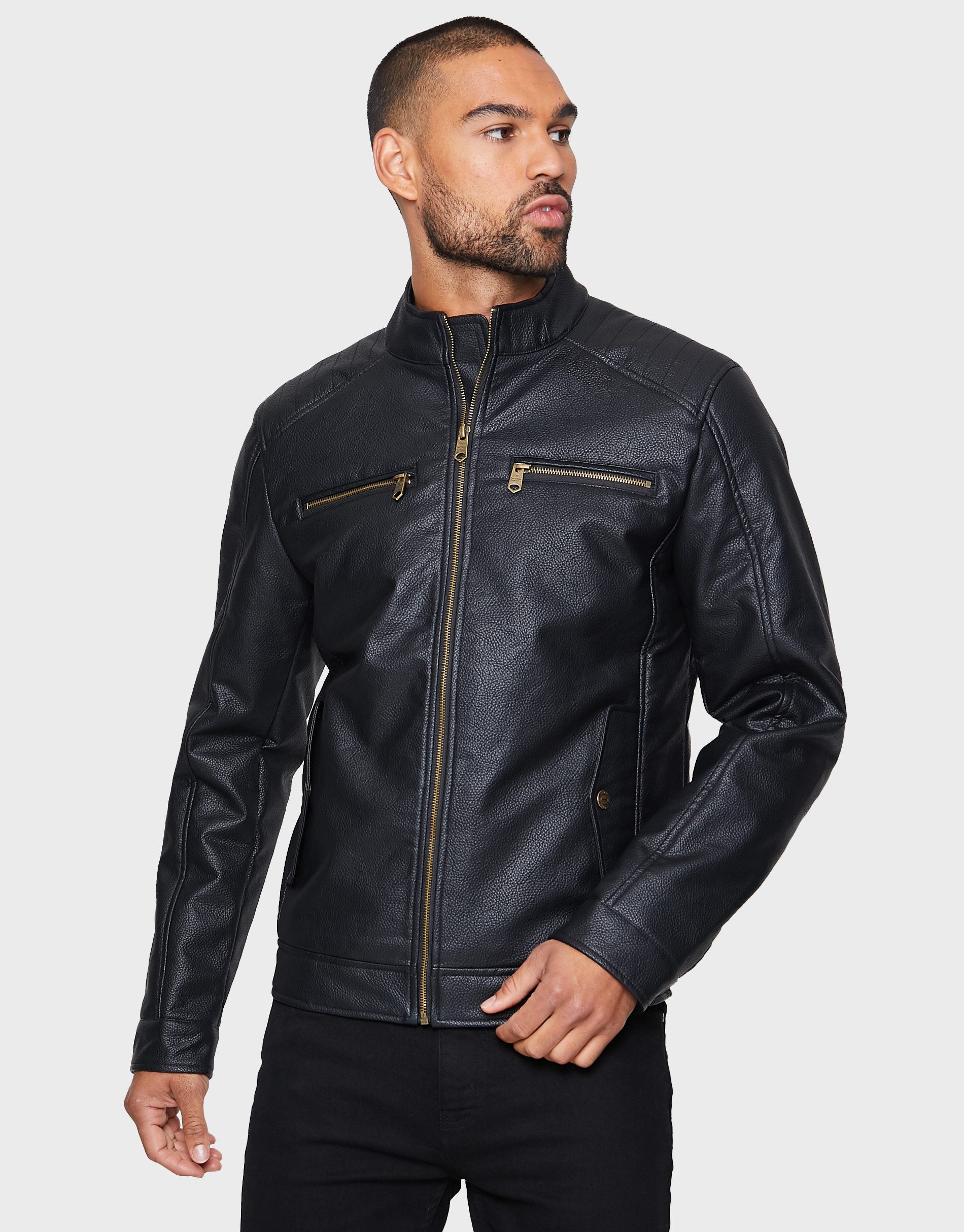 Threadbare Lederjacke Brewster in modernem Design günstig online kaufen
