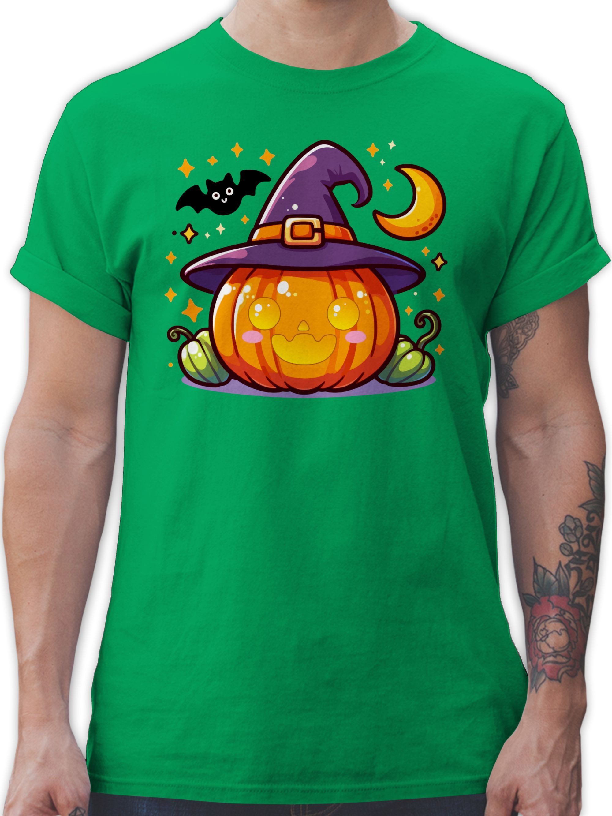 T-Shirt Halloween Kürbis, Süßer Kürbis, Halloween Design, Kürbis und Fleder