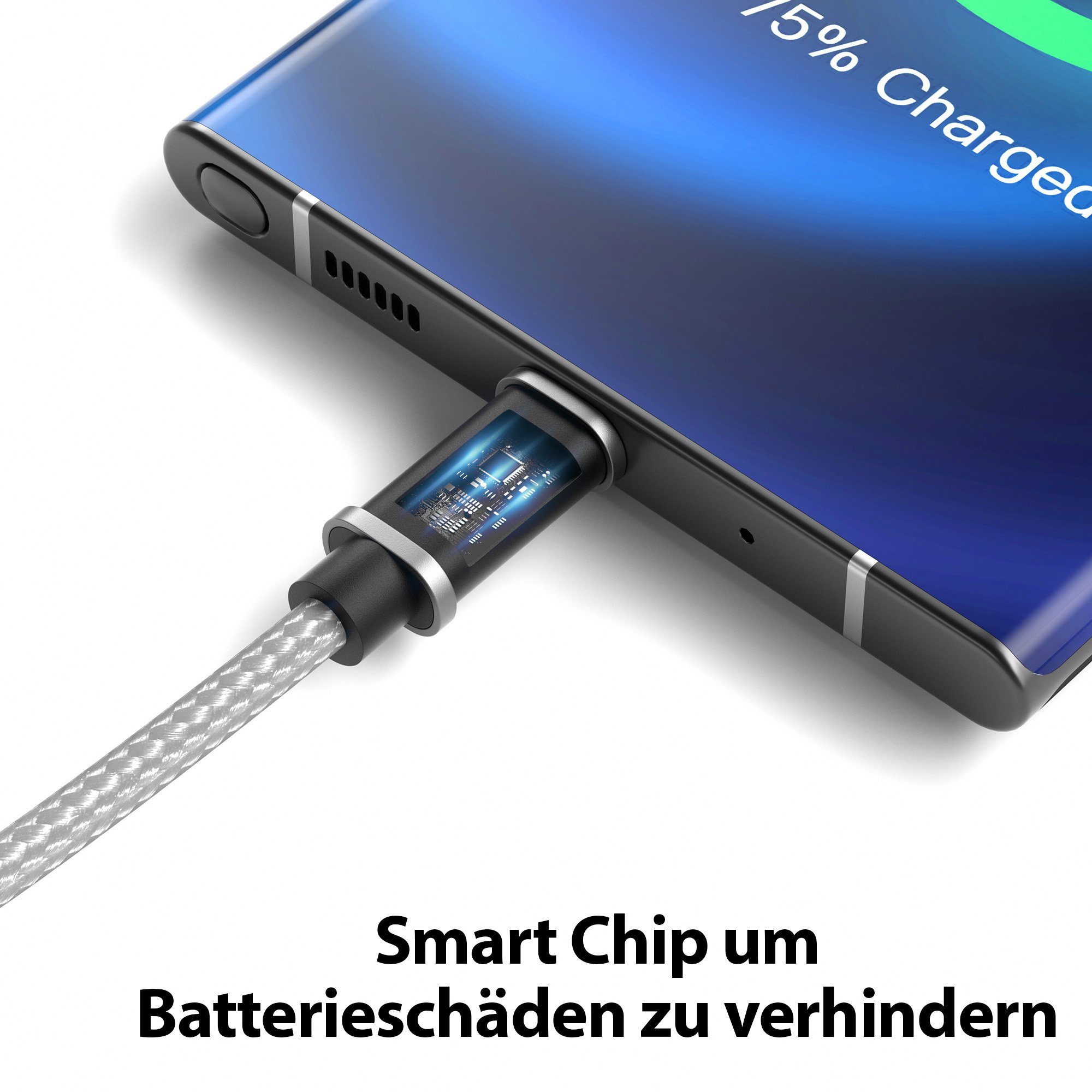 JAMEGA USB-C Datenkabel Ladekabel für Samsung Apple iPhone Huawei Xiaomi uvm. USB-Kabel, USB Typ A, USB Typ C, (50 cm) – Bild 4 von 5