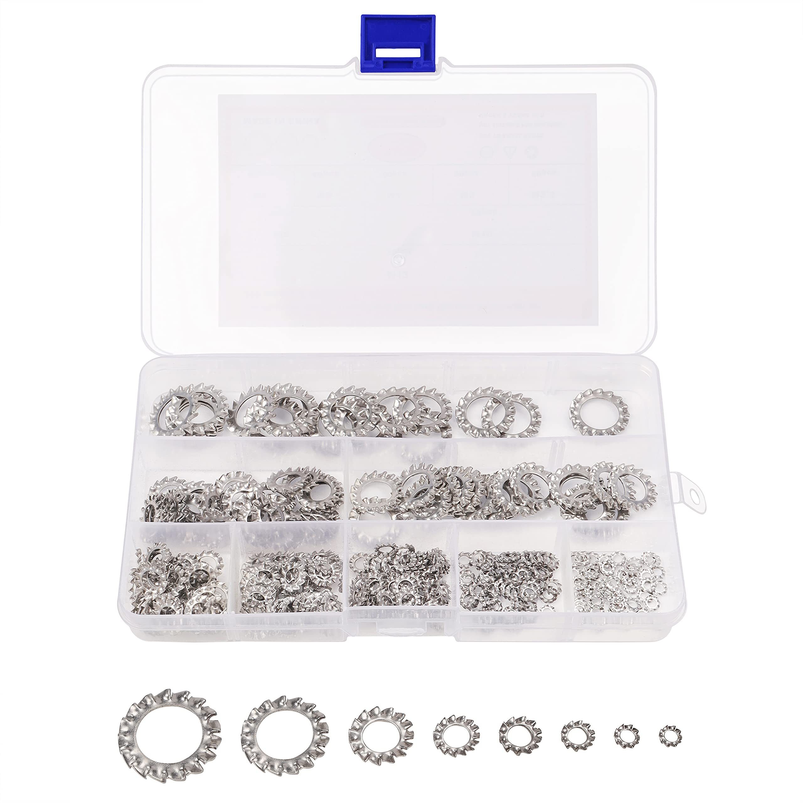 Schrauben- und Dübel-Set Edelstahl Zahnscheiben Set (300 Stück) - Verschiedene Größen M2.5-M12