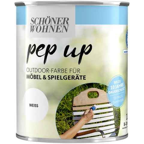 SCHÖNER WOHNEN FARBE Lack pep up Outdoor, weiß, für Möbel und Spielgeräte