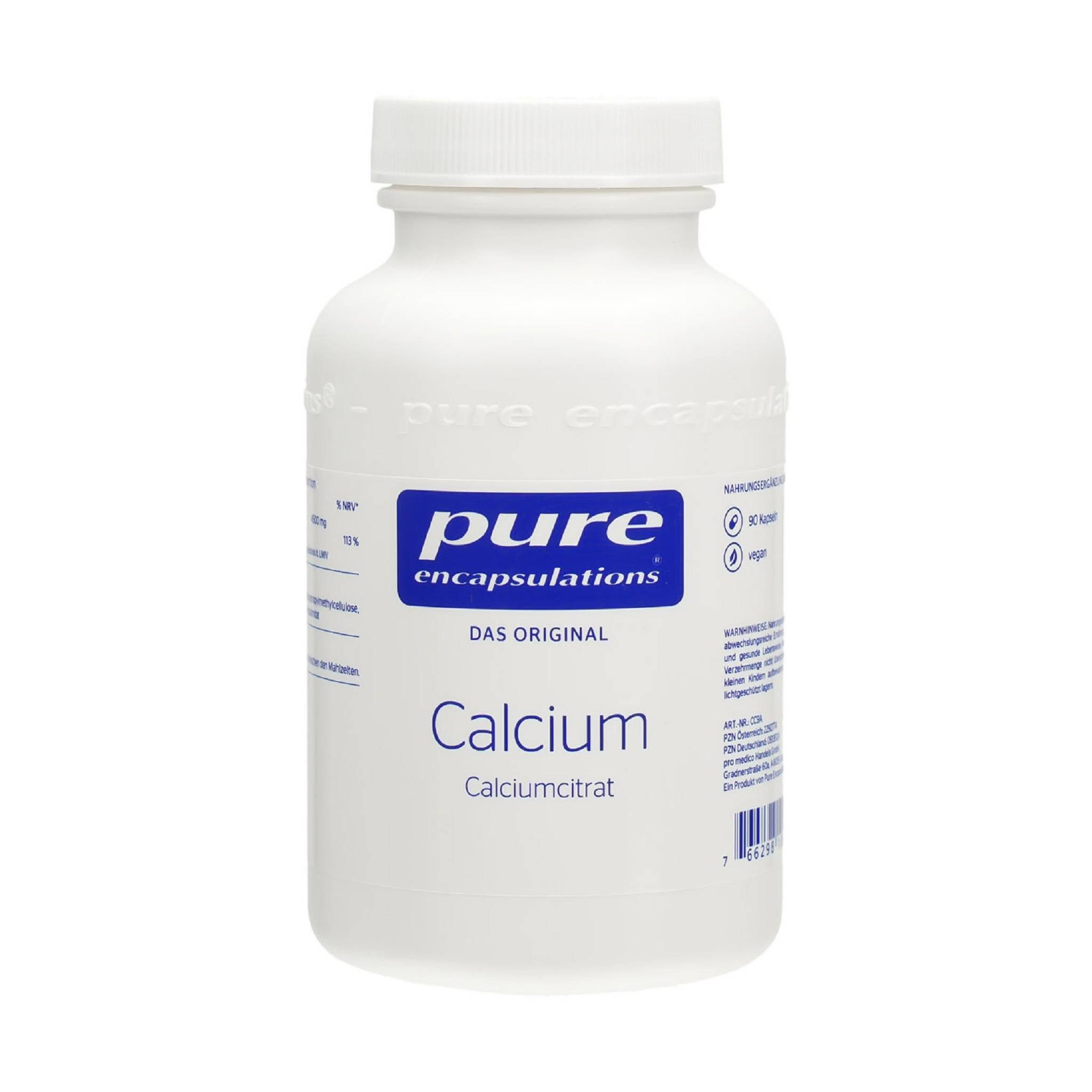 pro medico GmbH PURE ENCAPSULATIONS Calcium Calciumcitrat Kapseln Kapsel