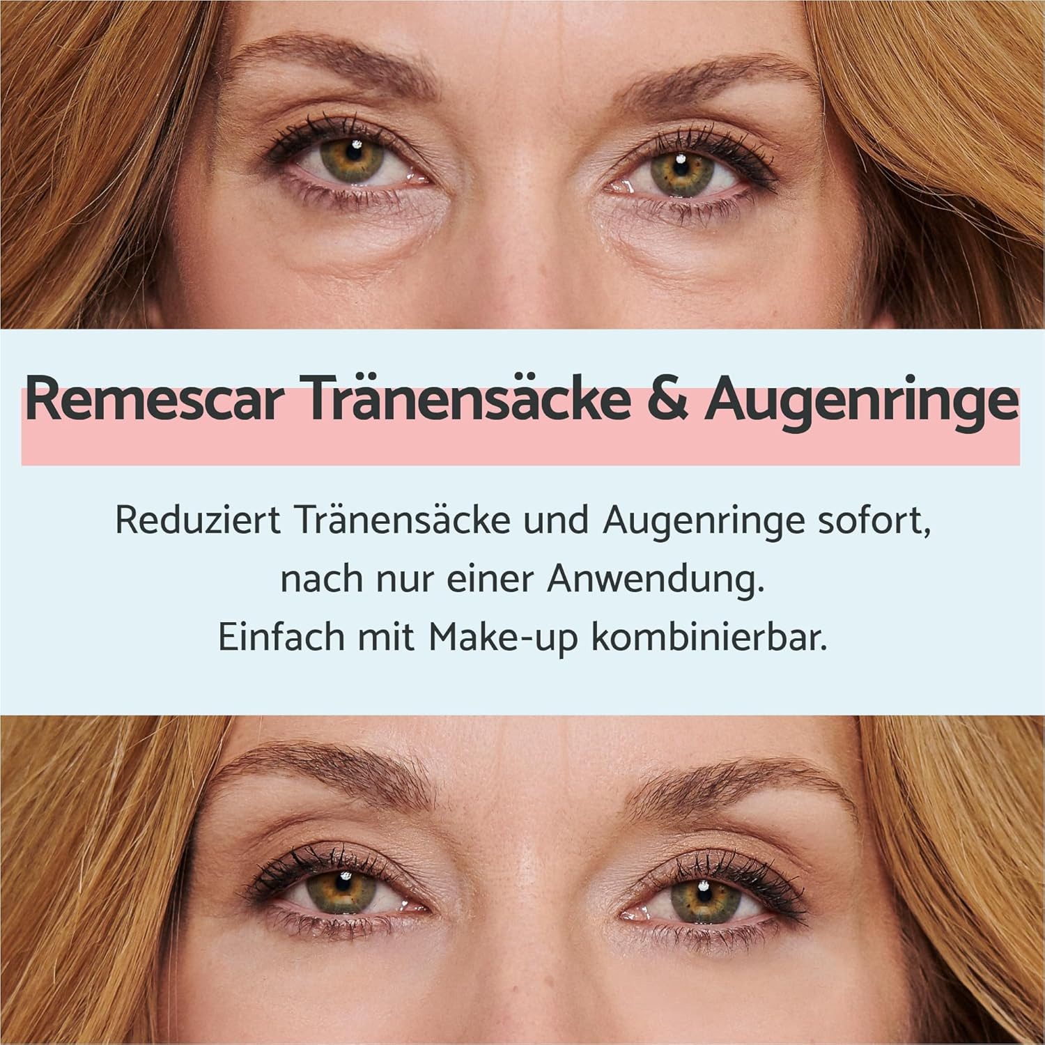 Remescar Anti-Aging-Augencreme gegen Tränensäcke & Augenringe Augencreme 8 ml, Strafft die Augenpartie für ein frisches Aussehen, Sofortige Pflege gegen Unteraugenbeutel, Augenringe & Schwellungen