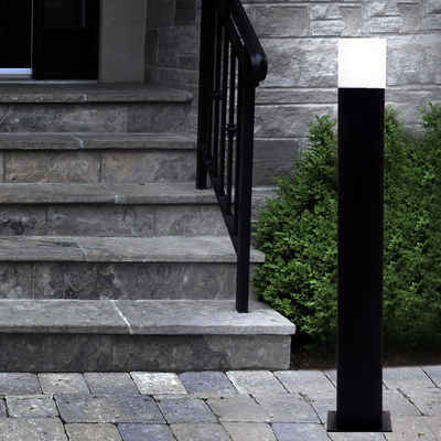 Brilliant LED Außen-Stehlampe, Außen Steh Leuchte Hof Garten Veranda Beleuchtung Stand Lampe schwarz eckig weiß