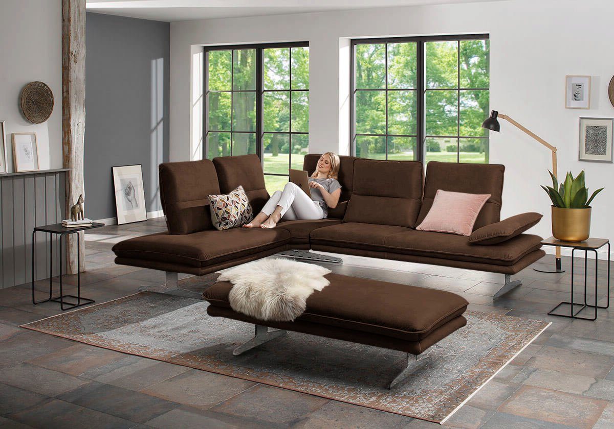 W.SCHILLIG Ecksofa broadway, Sitztiefenverstellung, Kopfteil- & Seitenteilverstellung, Breite 284cm | Ecksofas