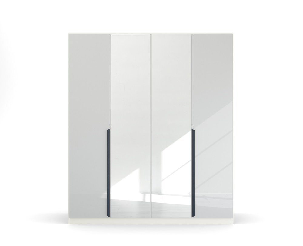 Modern, Kleiderschrank mit Drehtürenschrank glasweiß Möbel Rauch Kleiderschrank Spiegeltüren,