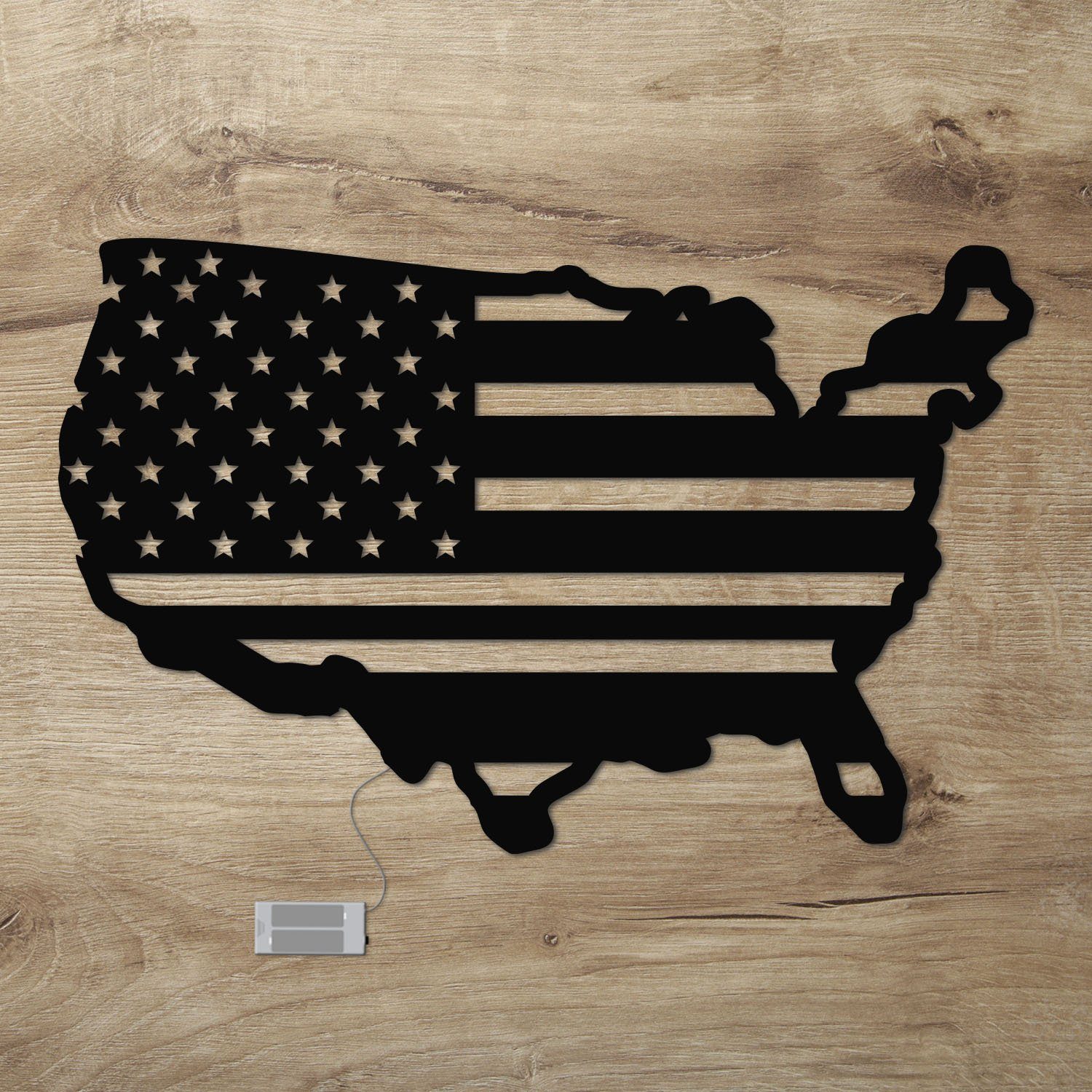 Namofactur LED Dekolicht USA Flagge Wanddeko aus Holz, Wandlampe für USA Fa günstig online kaufen