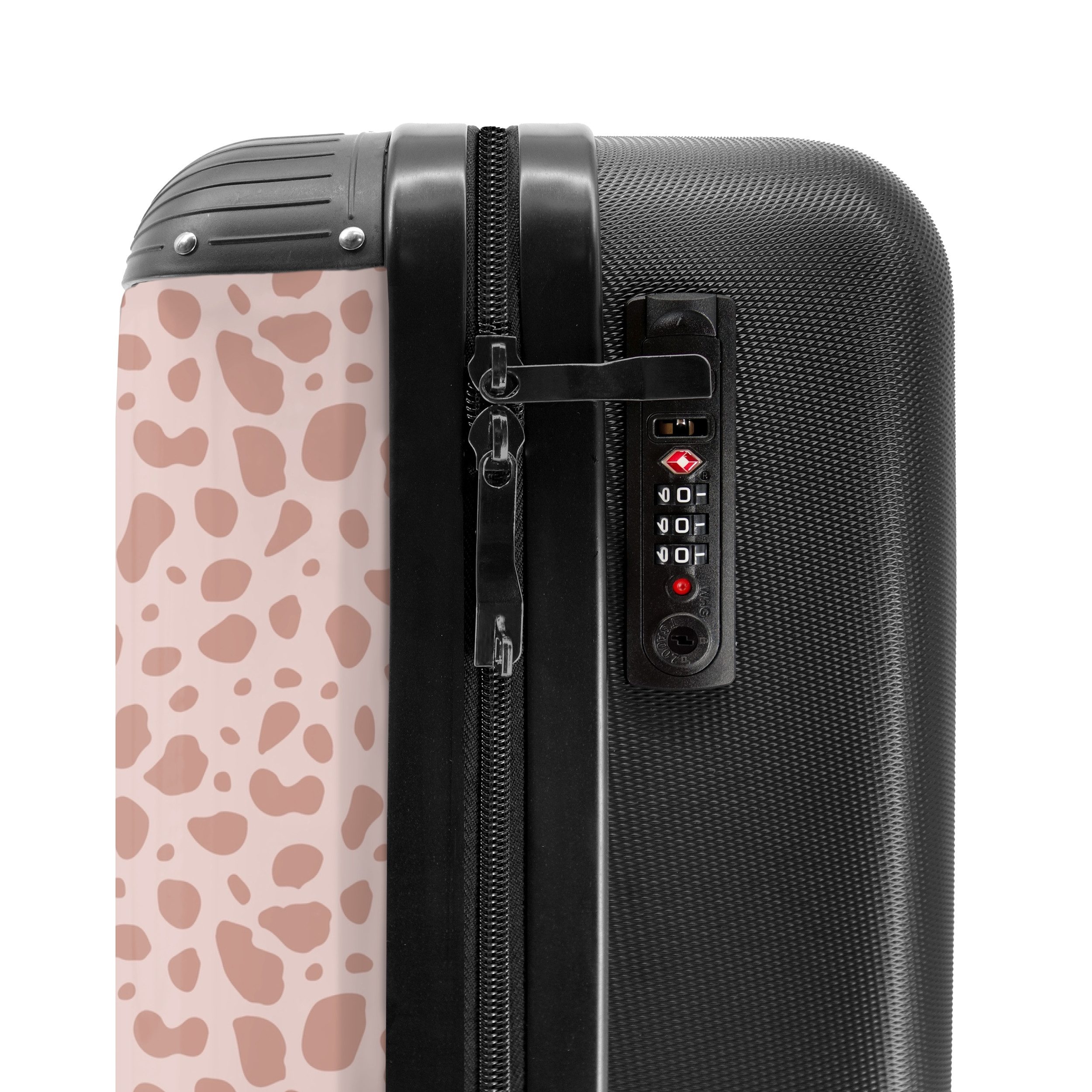 NoBoringSuitcases.com© Hartschalen-Trolley Leopardenmuster auf Puderrosa 55x35x20cm, Handgepäck Koffer & Trolleys, Luggage, Reisekoffer Frauen – Bild 5 von 5