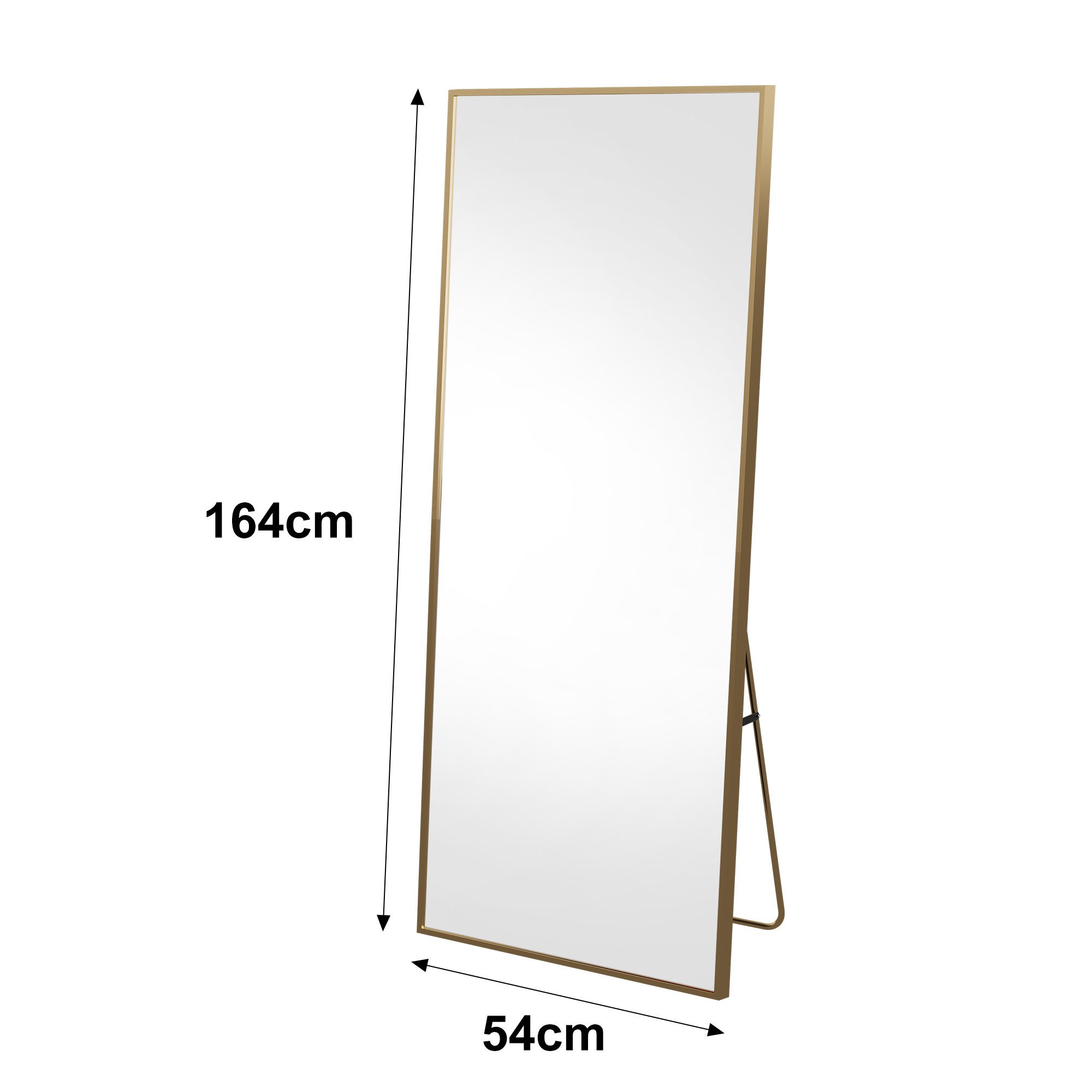 Furnishings Home Ganzkörperspiegel Spiegel groß rechteckiger Wandspiegel mit Metall Alu Rahmen (Set, 1-St., Dekorativer Rechteck Wandspiegel), für Schlafzimmer Garderobe Wohnzimmer Hotel Friseurladen