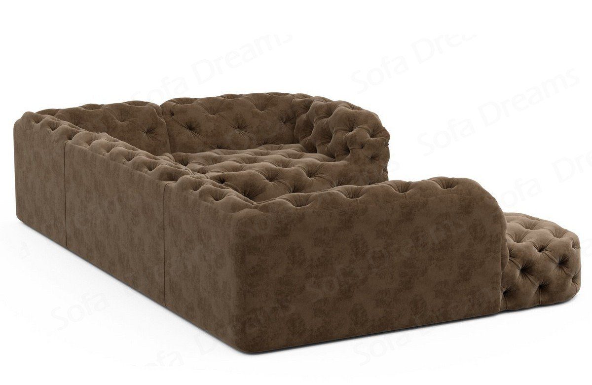 Chesterfield Wohnlandschaft Stoffsofa, Stil Lanzarote Design Sofa Form Couch Couch Sofa Stoff hellbraun09 Dreams im U