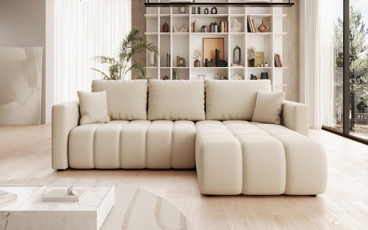 Luxusbetten24 Schlafsofa Designer Sofa Beatrice L in Stoff, mit Schlaffunktion und Stauraum