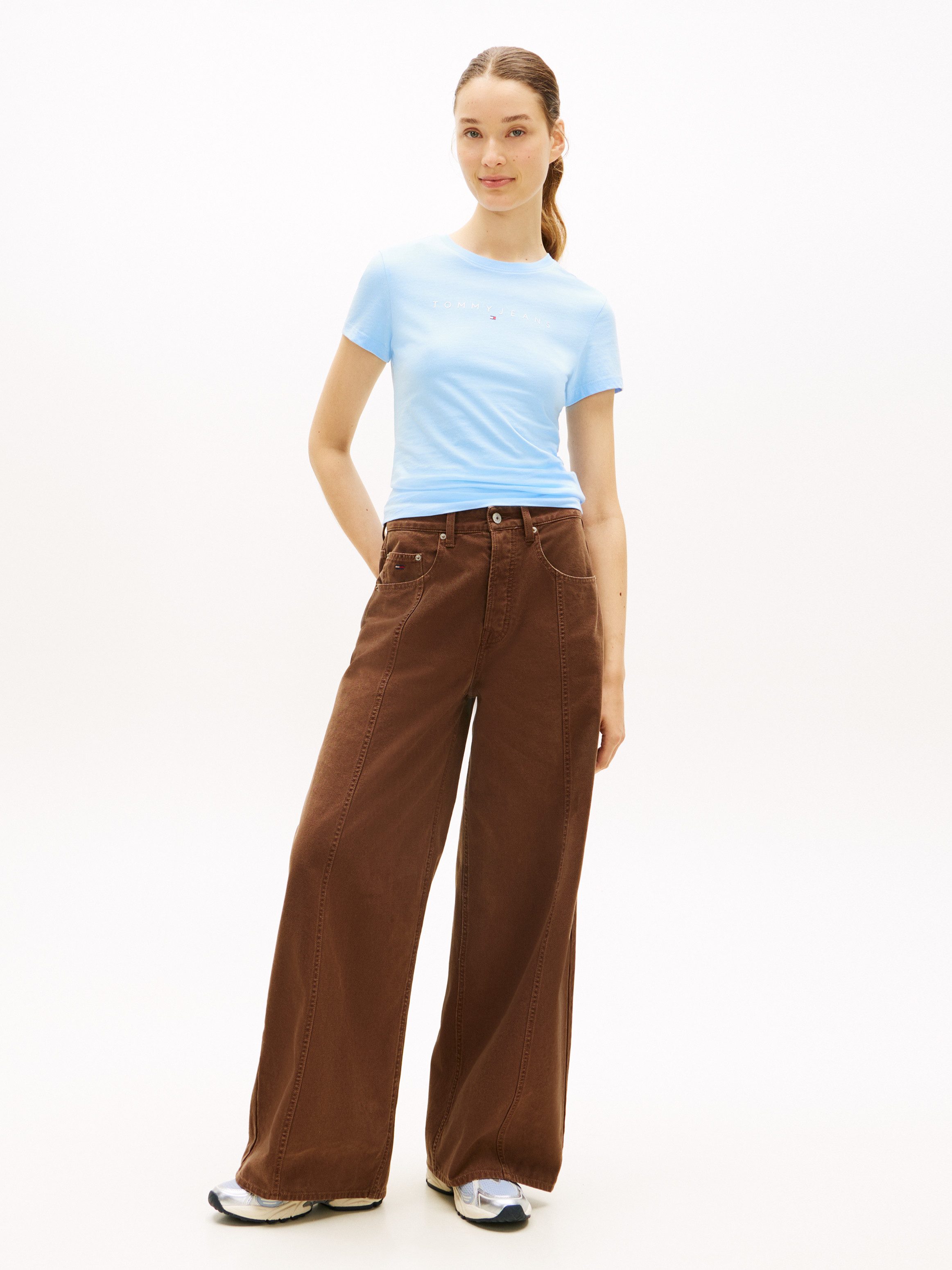 Tommy Jeans Kurzarmshirt TJW SLIM LINEAR TEE EXT mit Logo-Schriftzug