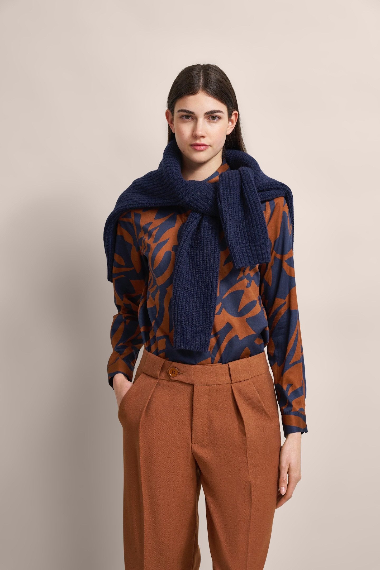 bugatti Langarmbluse mit grafischem Print