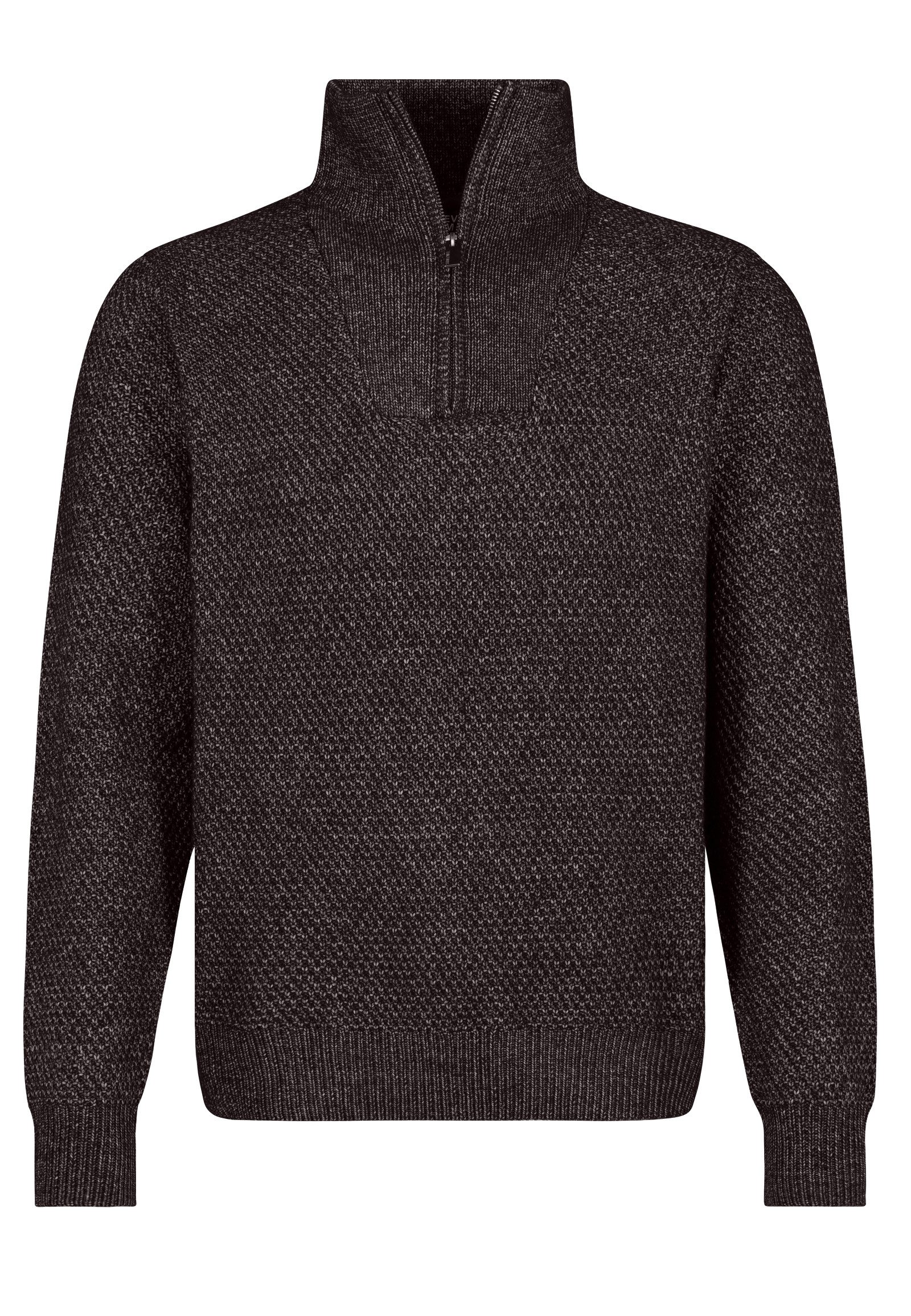 SUBLEVEL Strickpullover Herren Troyer Sweater Half-Zip, Strukturmuster
