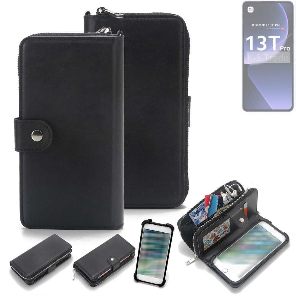 K-S-Trade Handyhülle für Xiaomi 13T Pro, 2in1 Handyhülle Schutzhülle & Portemonnee Cover Handy Hülle