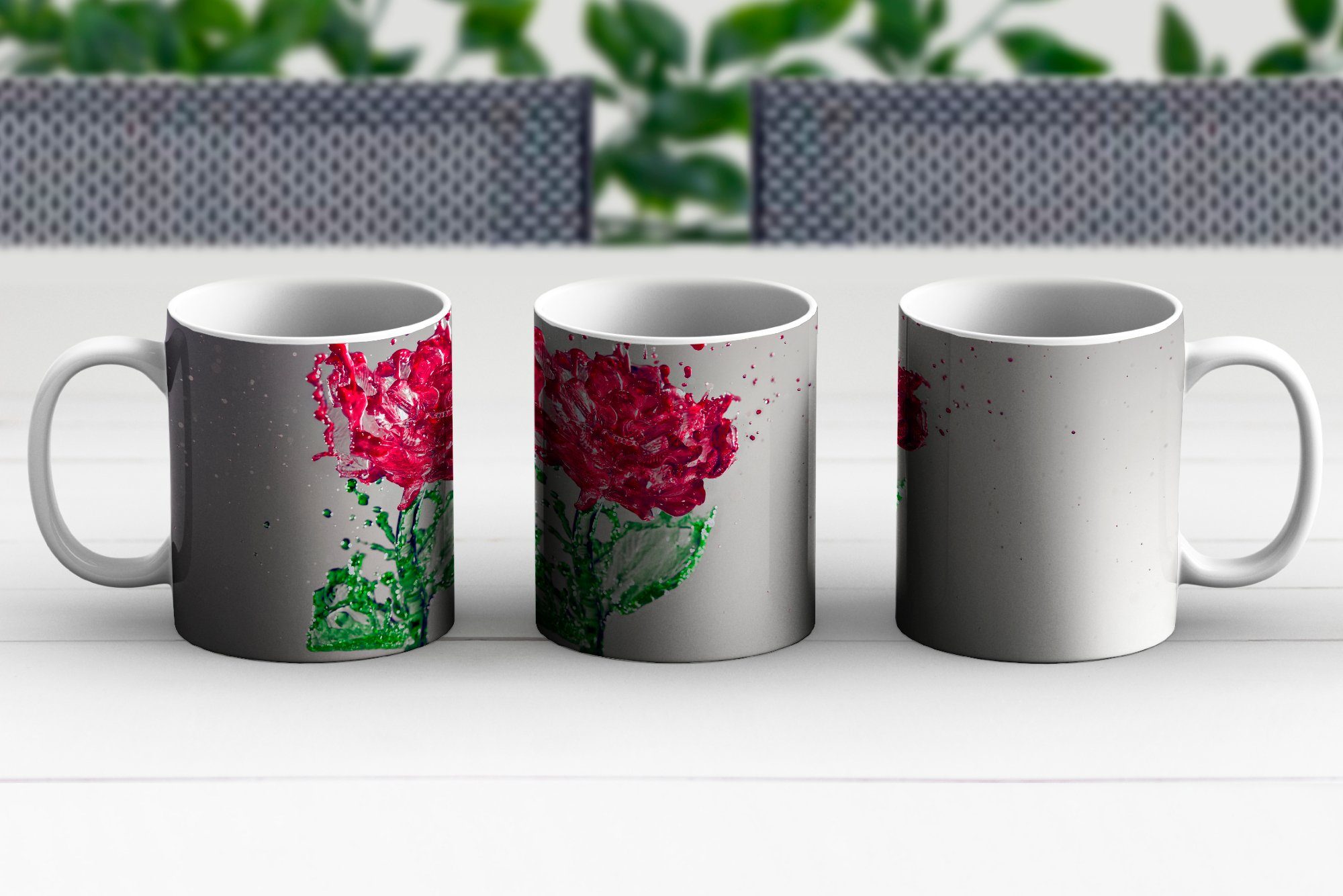 MuchoWow Tasse Rosen Wasser Teetasse, - Teetasse, Becher, Keramik, Kaffeetassen, Wirkung, - Geschenk