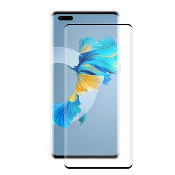 Protectorking Schutzfolie 3x 9H Panzerglas für Huawei Mate 40 Pro FULL CURVED Displayschutz, (3-Stück), Displayschutzglas, Schutzglas Echtglas Tempered 9H Härte HD-KLAR