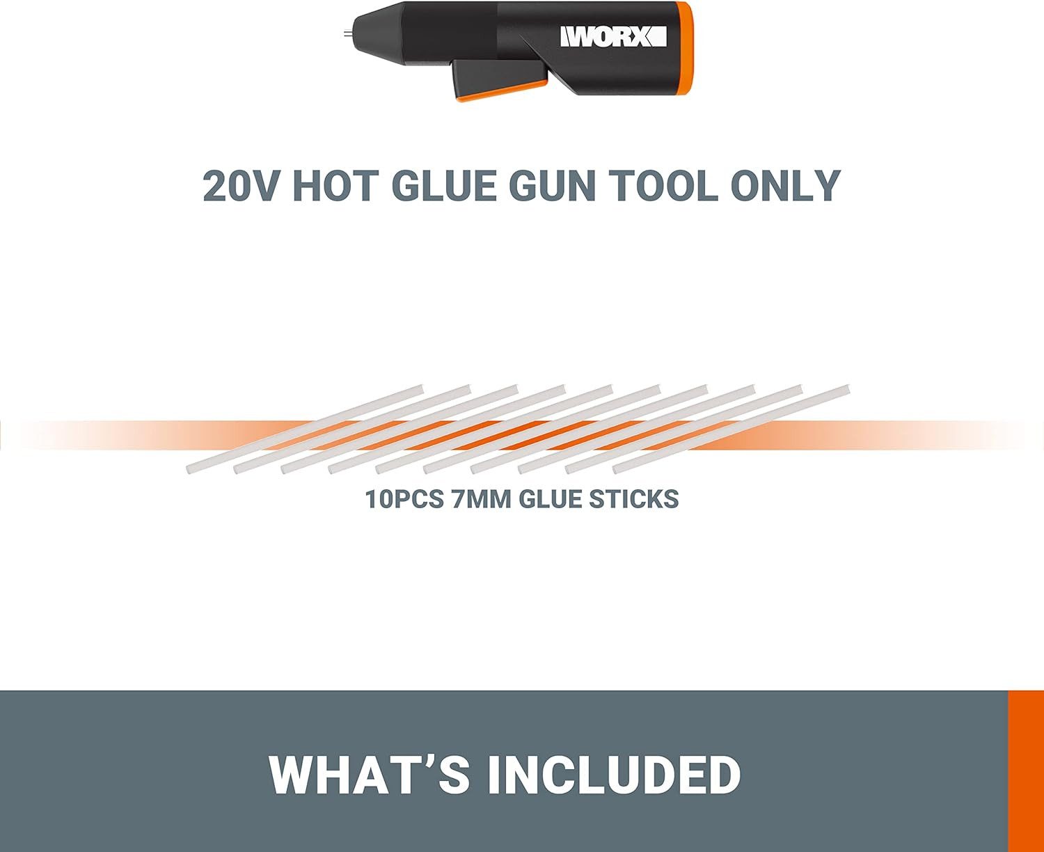 Worx Heißklebepistole Worx Akku-Heißklebepistole WX746.9 MakerX 20 V nur Werkzeug