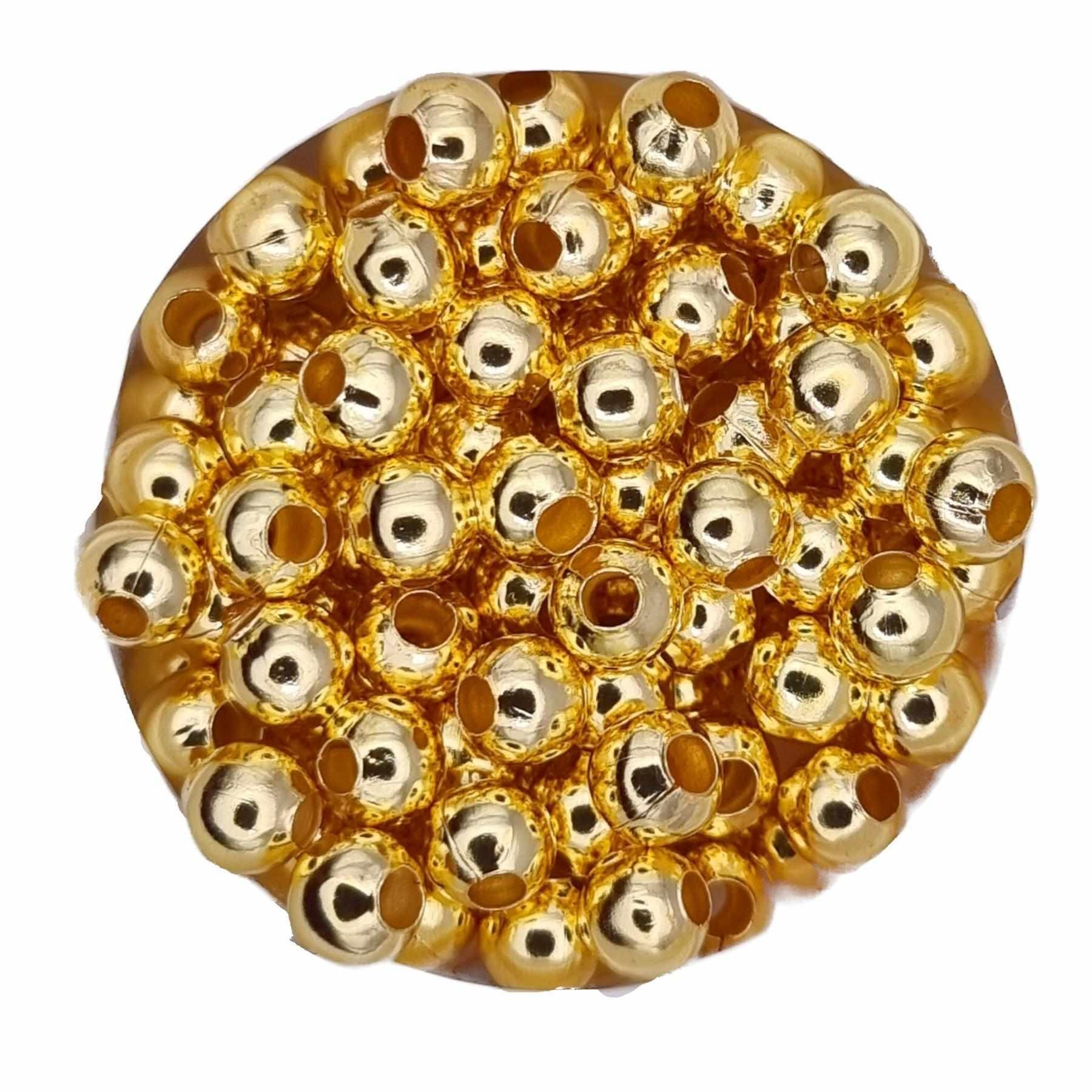 Kopper-24 Ремесленные бусы Metall Бисер Großlochperlen 3 mm, ca. 100 Stück, Goldfarben, (100-tlg)