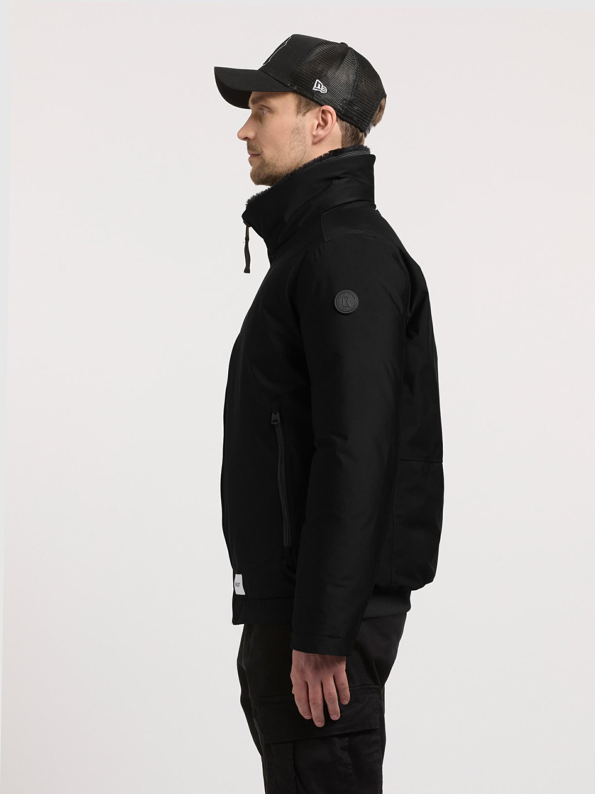 khujo Outdoorjacke Huey Herren Winterjacke mit abnehmbarem Plüsch-Besatz