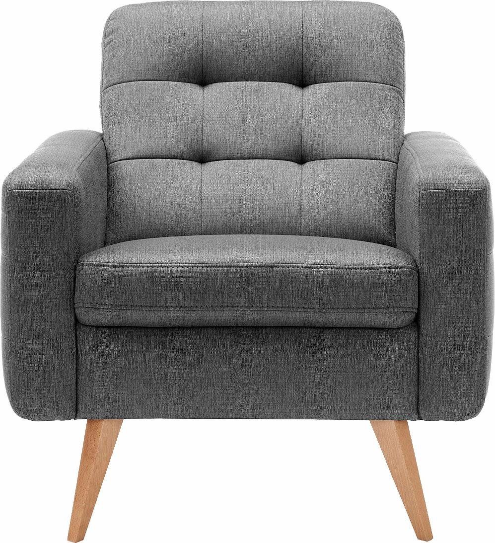 exxpo - sofa fashion Sessel Nappa, Loungesessel mit aktueller Rückensteppun günstig online kaufen