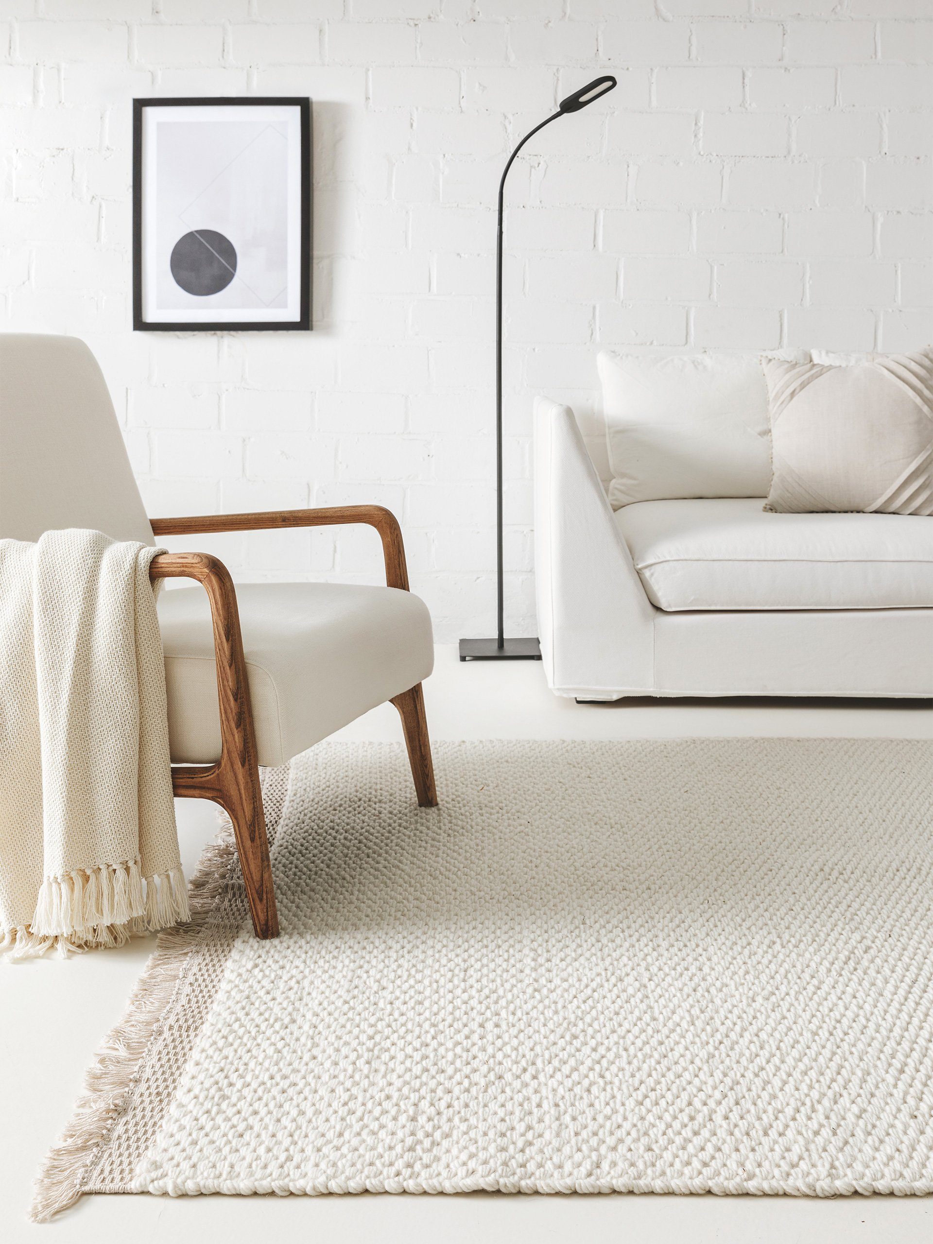 benuta Wollteppich Lana, rechteckig, Höhe: 5 mm, Wolle, handgewebt, Uni, Hy günstig online kaufen