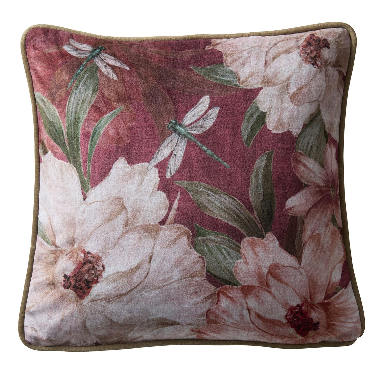 Appletree Heritage Dekokissen Fiorella, Dekokissen aus samtig weichem Stoff Kissenbezug ohne Füllung 43x43 cm