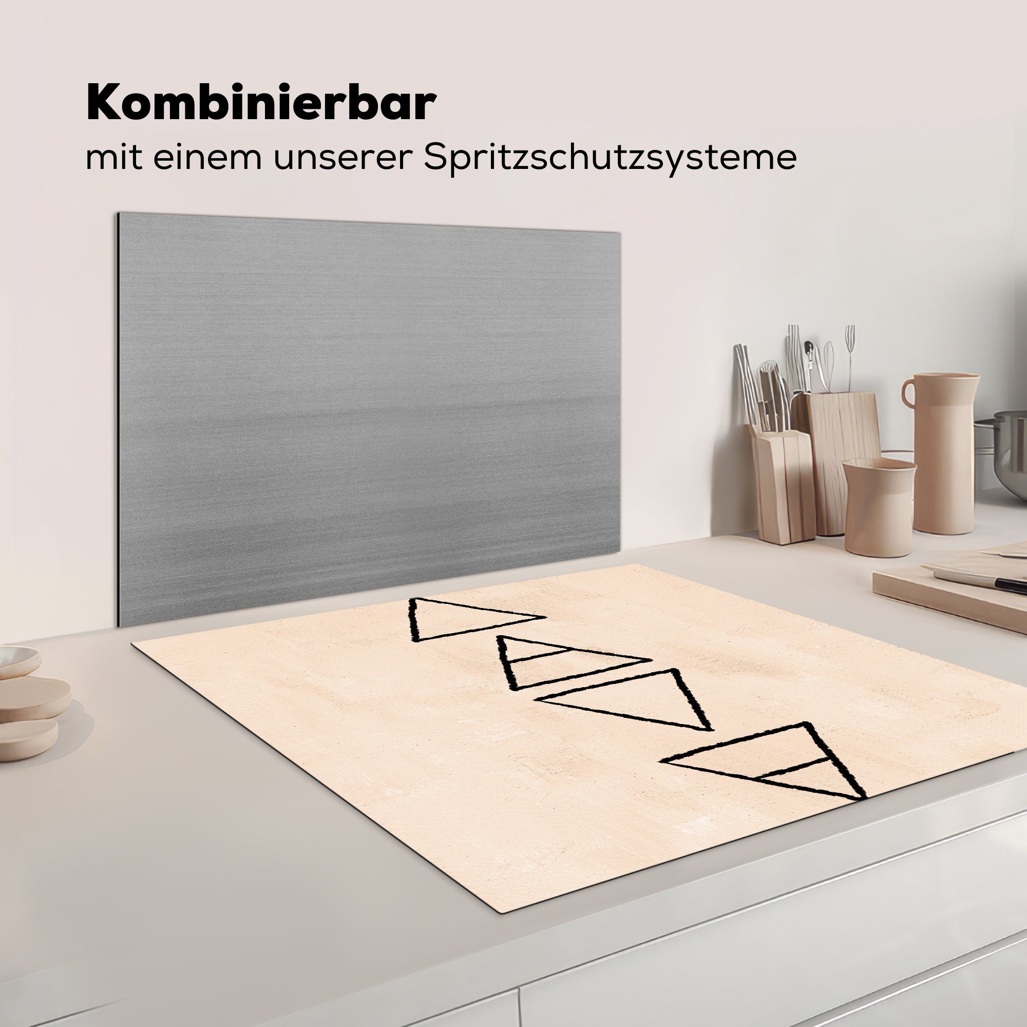 Vinyl, Pastell Ceranfeldabdeckung, Symbol, - Spiritualität Arbeitsplatte - (1 für Herdblende-/Abdeckplatte Böhmisch 78x78 MuchoWow Element küche cm, tlg), - -