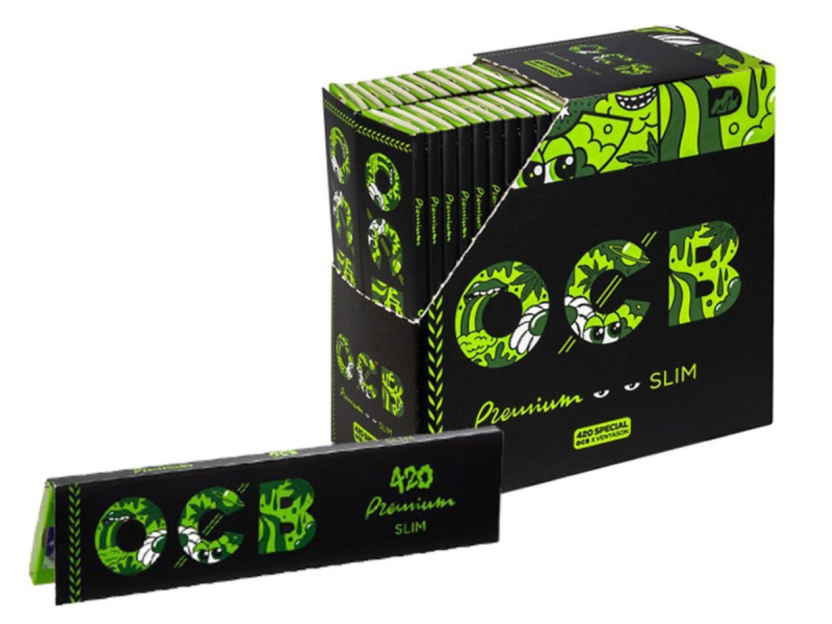 OCB Feinpapier Premium "420 Special Edition" Long Slim Papier 50 Hefte je 32 Blatt, inkl. 1x Transporthülle gratis dazu