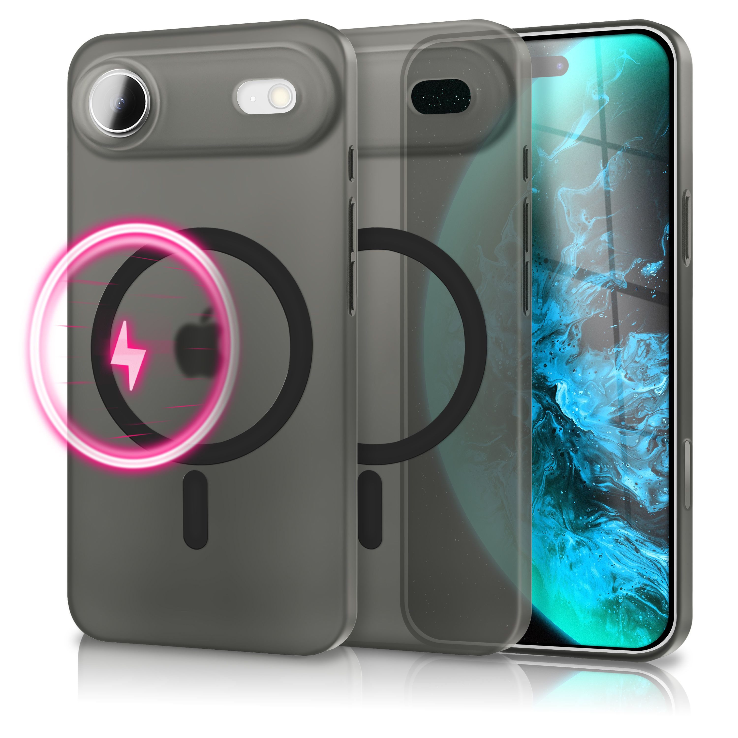 Nalia Smartphone-Hülle Apple iPhone 17 Air 16,5 cm (6,5 Zoll), MagSafe Hülle / Extrem Dünn 0,3mm / Semi-Transparent / Fein Mattiert