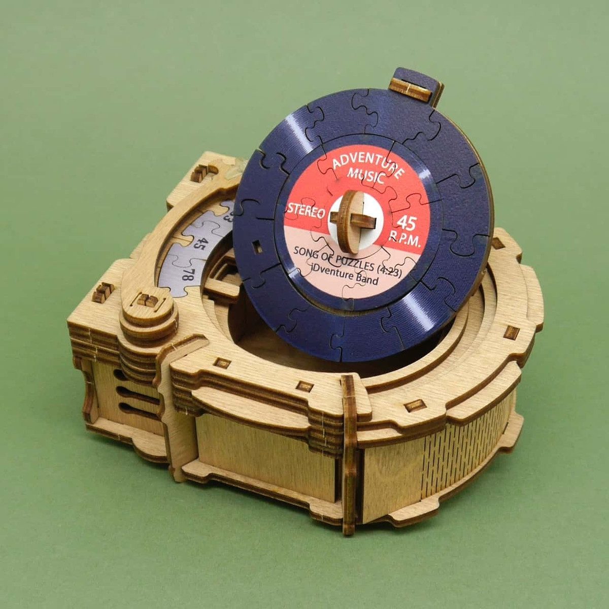 iDventure Spiel CLUEPUZZLE - Knobelkiste Record Player, Cluebox, Holzpuzzle