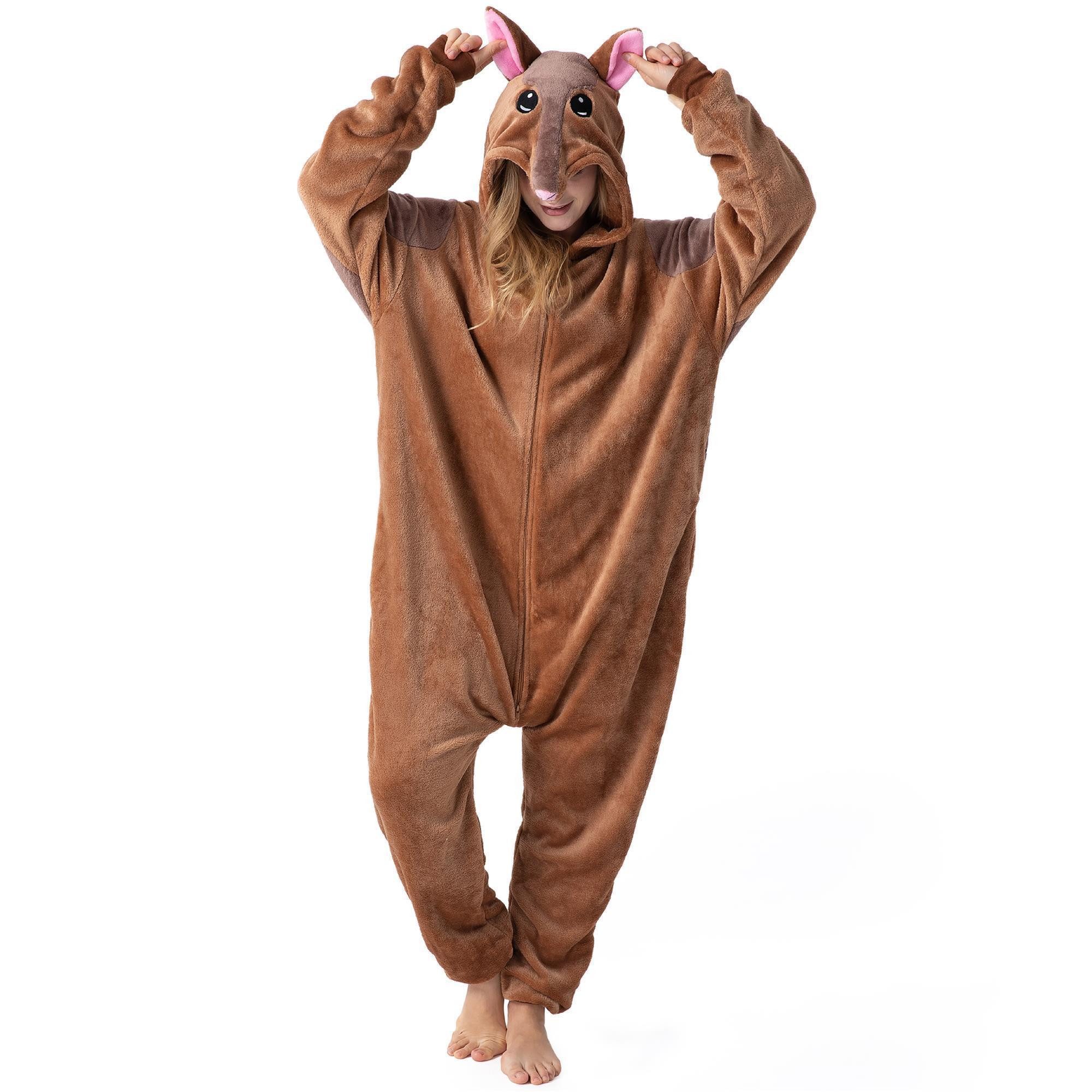 Partyanzug Flauschiges Gürteltier-Kostüm für Erwachsene,  Karneval Kostüm Onesie
