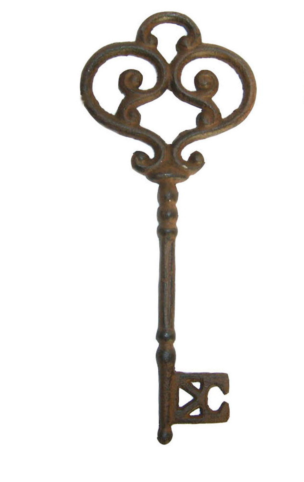 B&S Dekoobjekt Nostalgischer Dekoschlüssel aus Gusseisen antik braun 21 cm