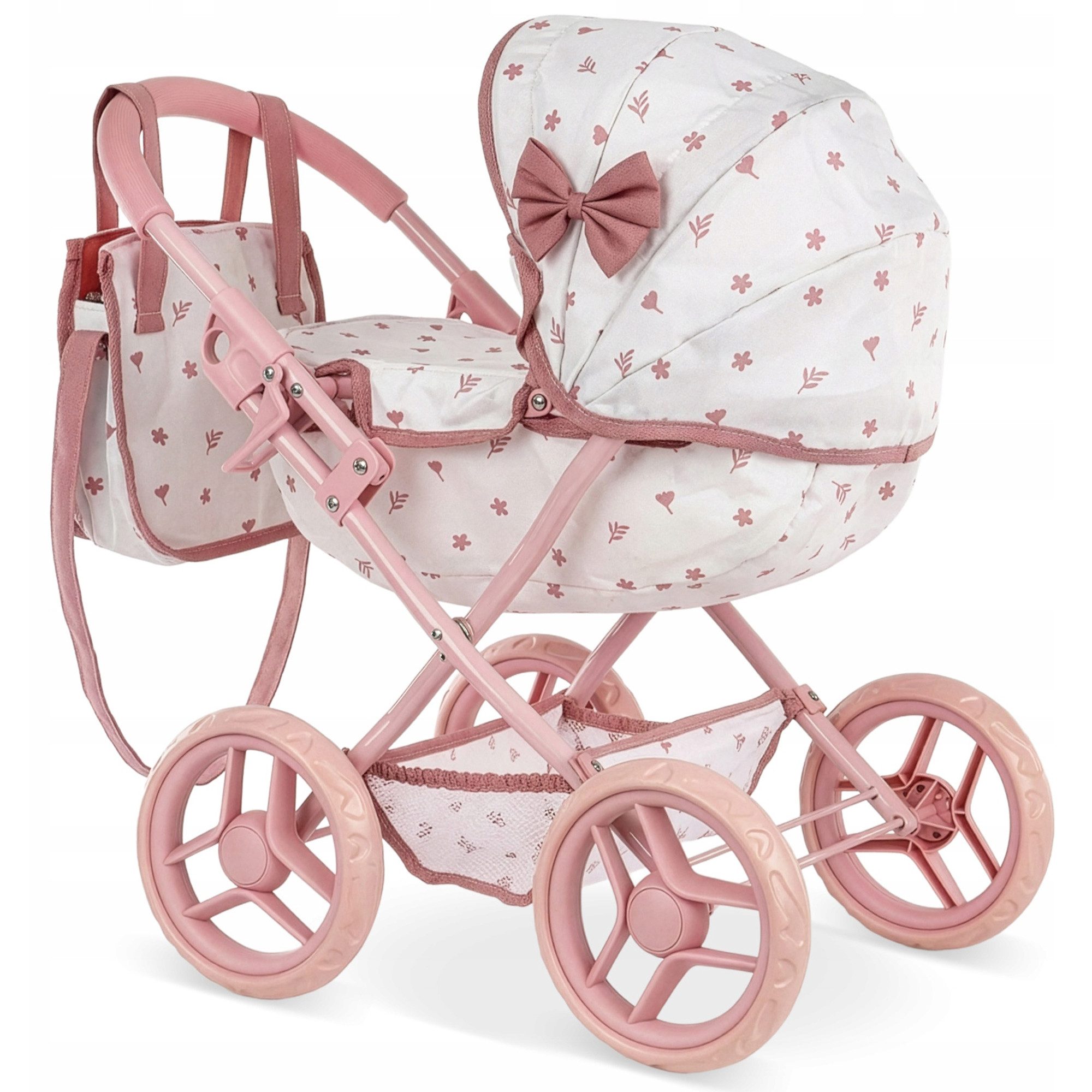 kinderplay Puppenwagen Puppenwagen Gondel mit Tasche – faltbar – leise EVA-Räder