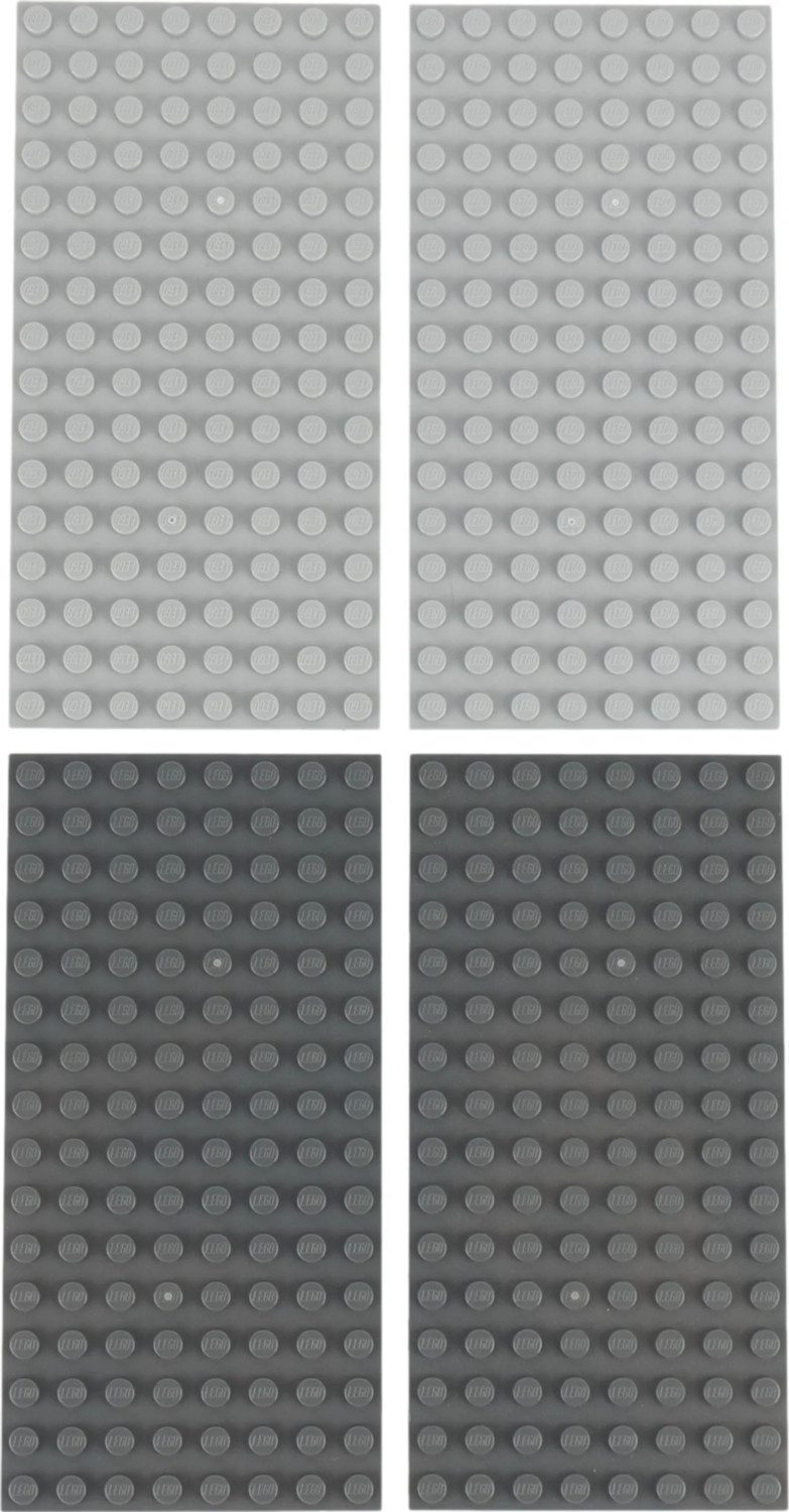 LEGO® LEGO® 8x16 Platten Bauplatten 2x Hellgrau und 2x Dunkelgrau NEU! Spie günstig online kaufen