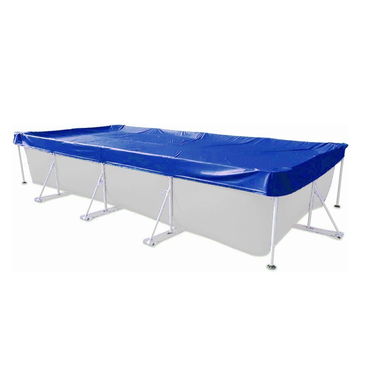 Pool-Abdeckplane Abdeckplane Rechteck Blau mit Übermaß Sommer & Winter Pool Schwimmbad
