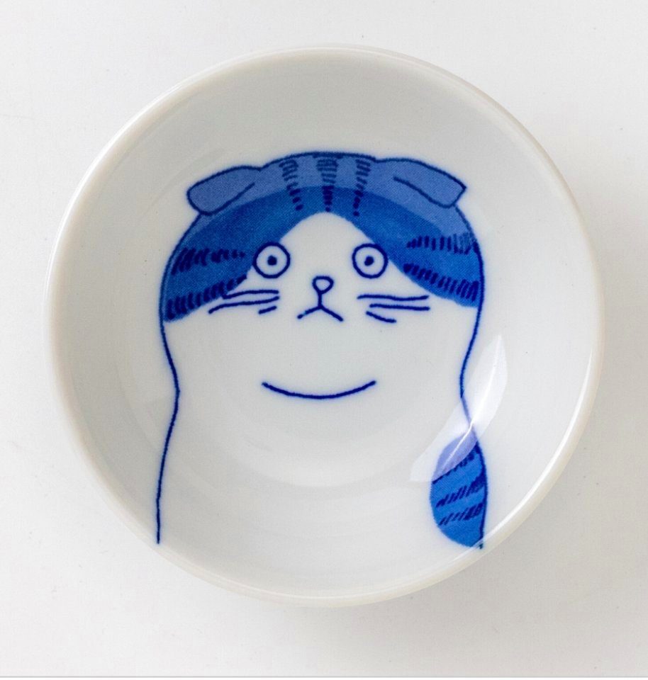Minoru Touki Sushiteller 6 x Katzen Motiv Kleine Teller für Sushi Made in Japan