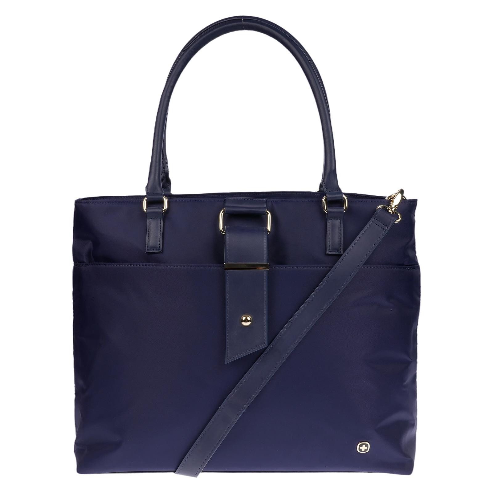 Wenger Umhängetasche Große Damen Schultertasche Umhängetasche Laptoptasche (1 tlg), Leder Optik Handtasche Schwarz
