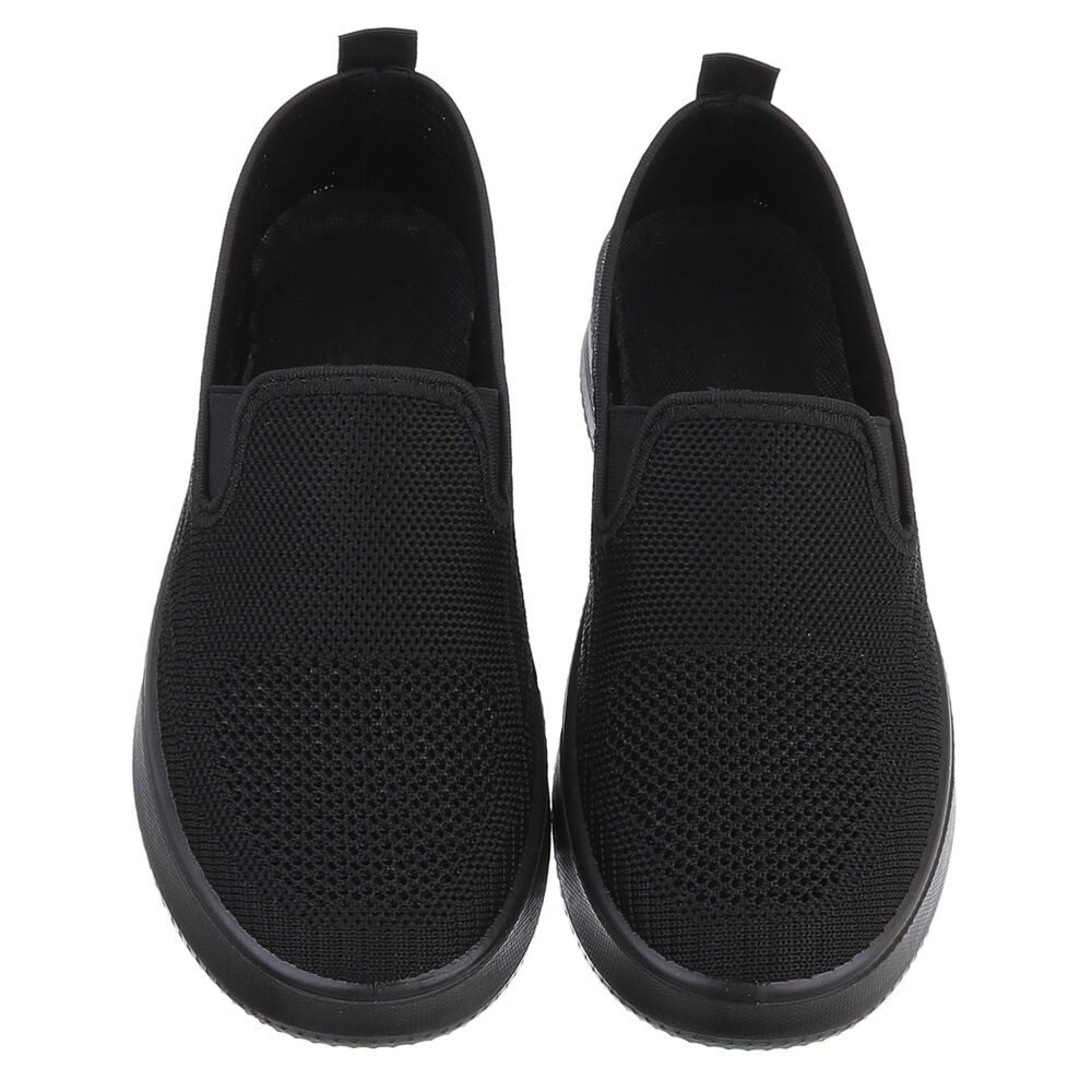 Ital-Design Damen Low-Top Freizeit Slipper (88843577) Flach Sneakers Low in Schwarz
