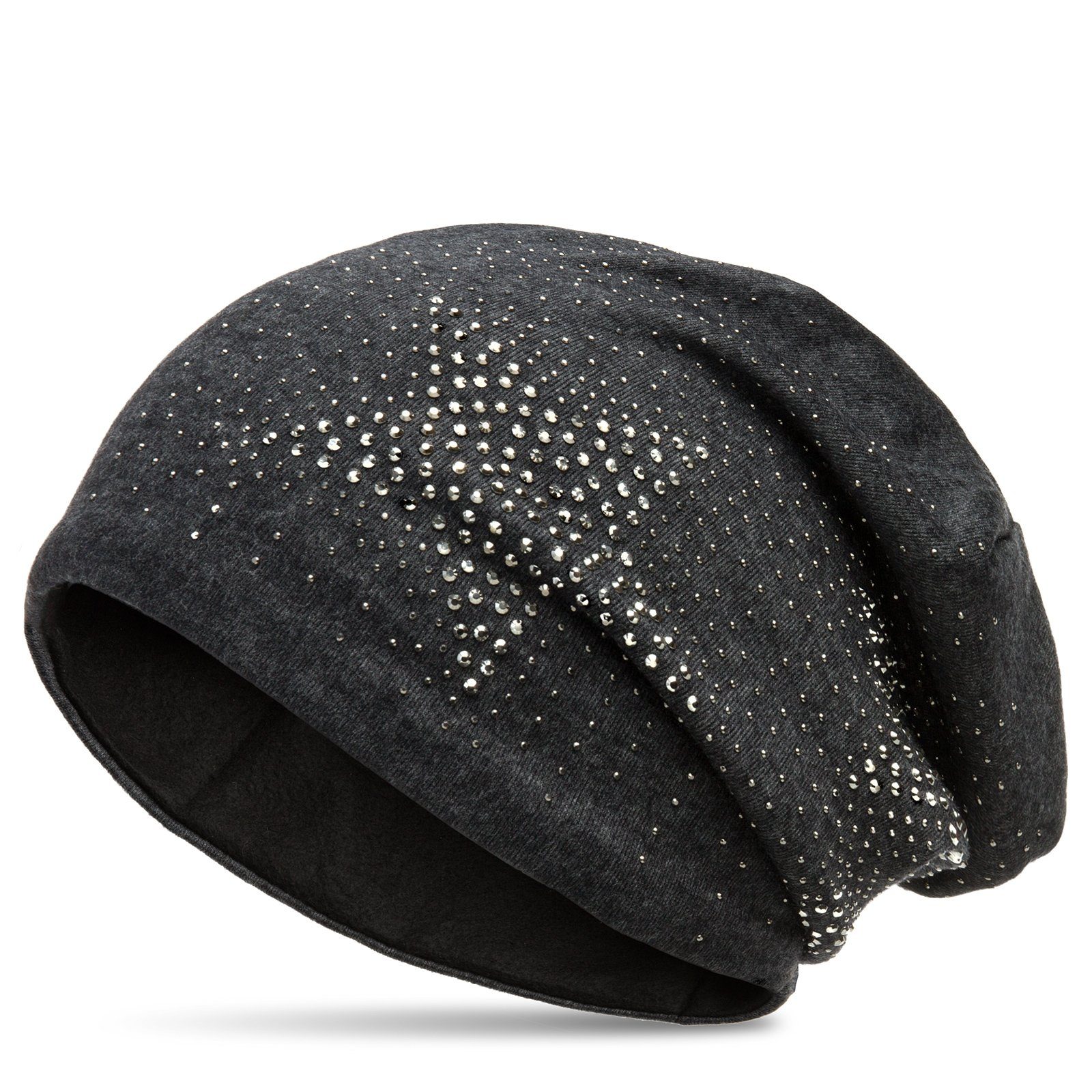 Caspar Beanie MU182 Slouch Beanie Mütze Longbeanie mit Glitzer Strass Sternen