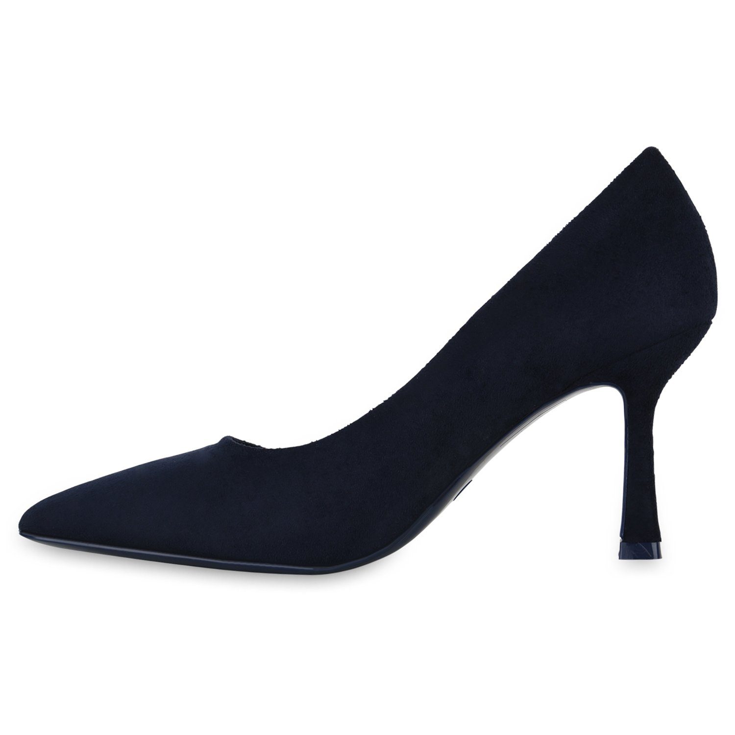 Velours Dunkelblau Schuhe Pumps VAN HILL 840666