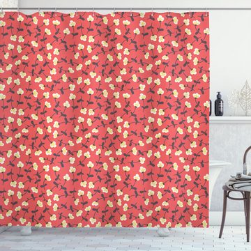 Abakuhaus Duschvorhang Moderner Digitaldruck mit 12 Haken auf Stoff Wasser Resistent Breite 175 cm, Höhe 180 cm, Blume Floral Spring Theme