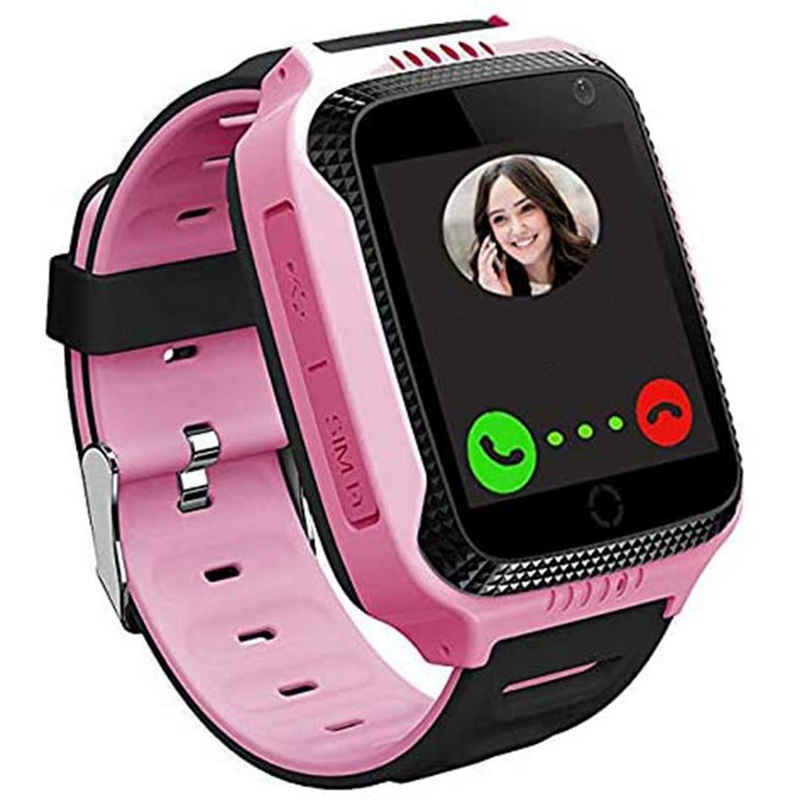 BEARSU Automatikuhr »GPS Kinder Smartwatch Telefon - Touchscreen Kinder Smartwatch«, (mit Anruf Sprachnachricht SOS Taschenlampe Digitalkamera Wecker, 1-tlg., Geschenk für Kinder Junge Mädchen Student Pink)