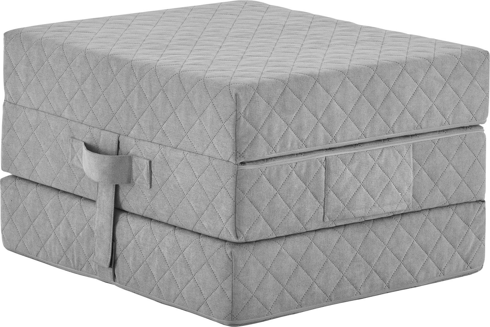 als Sessel ATLANTIC home mit Gästebettfunktion Faltmatratze collection grau Sessel Lenny,